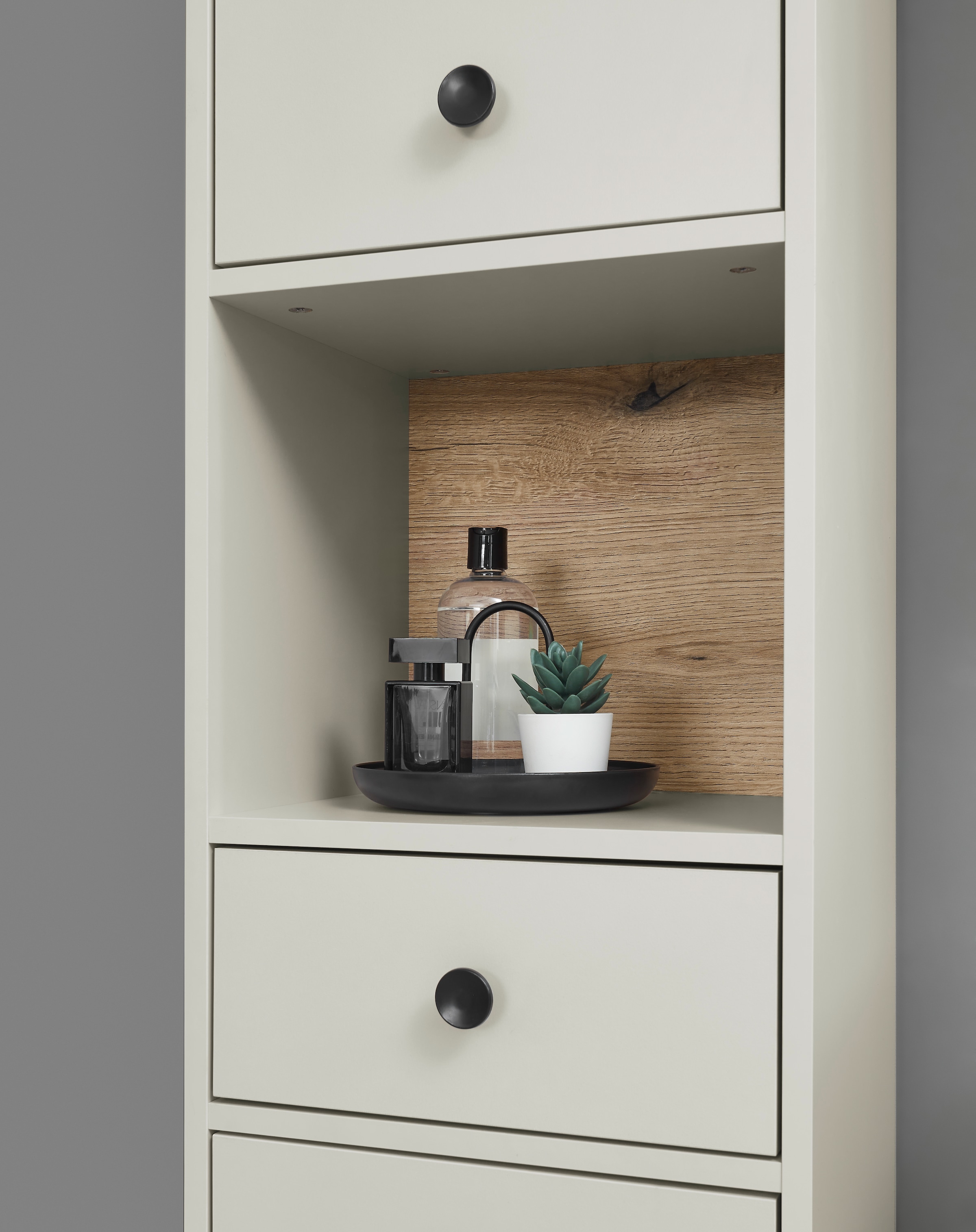 BASIC by Balculina Hochschrank »Linea« 1 Stk. tlg. Breite 60cm, U-Profil Füsse, Unterflurauszug