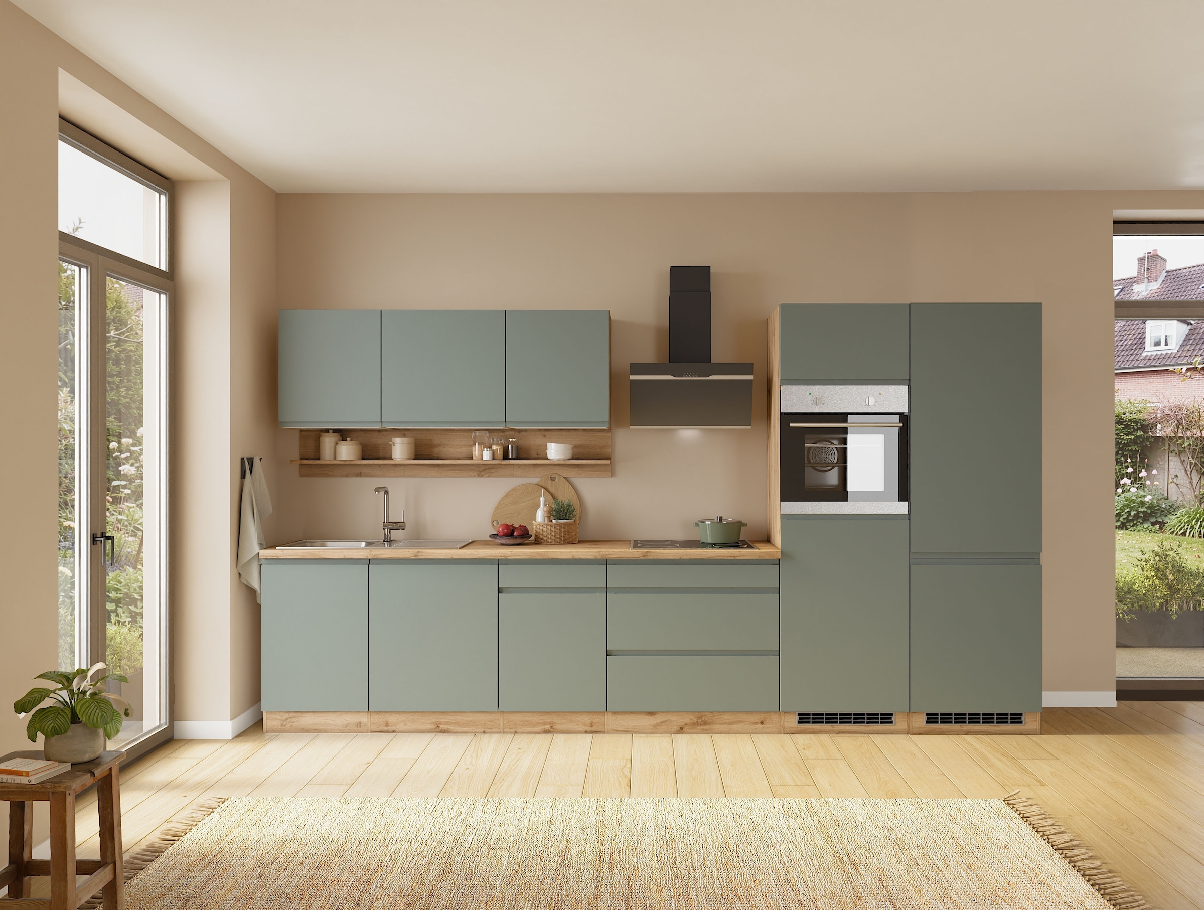 KOCHSTATION Armoire réfrigérée encastrable »KS-Virginia,neu in verbesserter Ausführung« Rangement, Softclose,  largeur 60 cm, hauteur 200 cm, niche pour réfrigérateur L/H/P : 56/178/55 cm