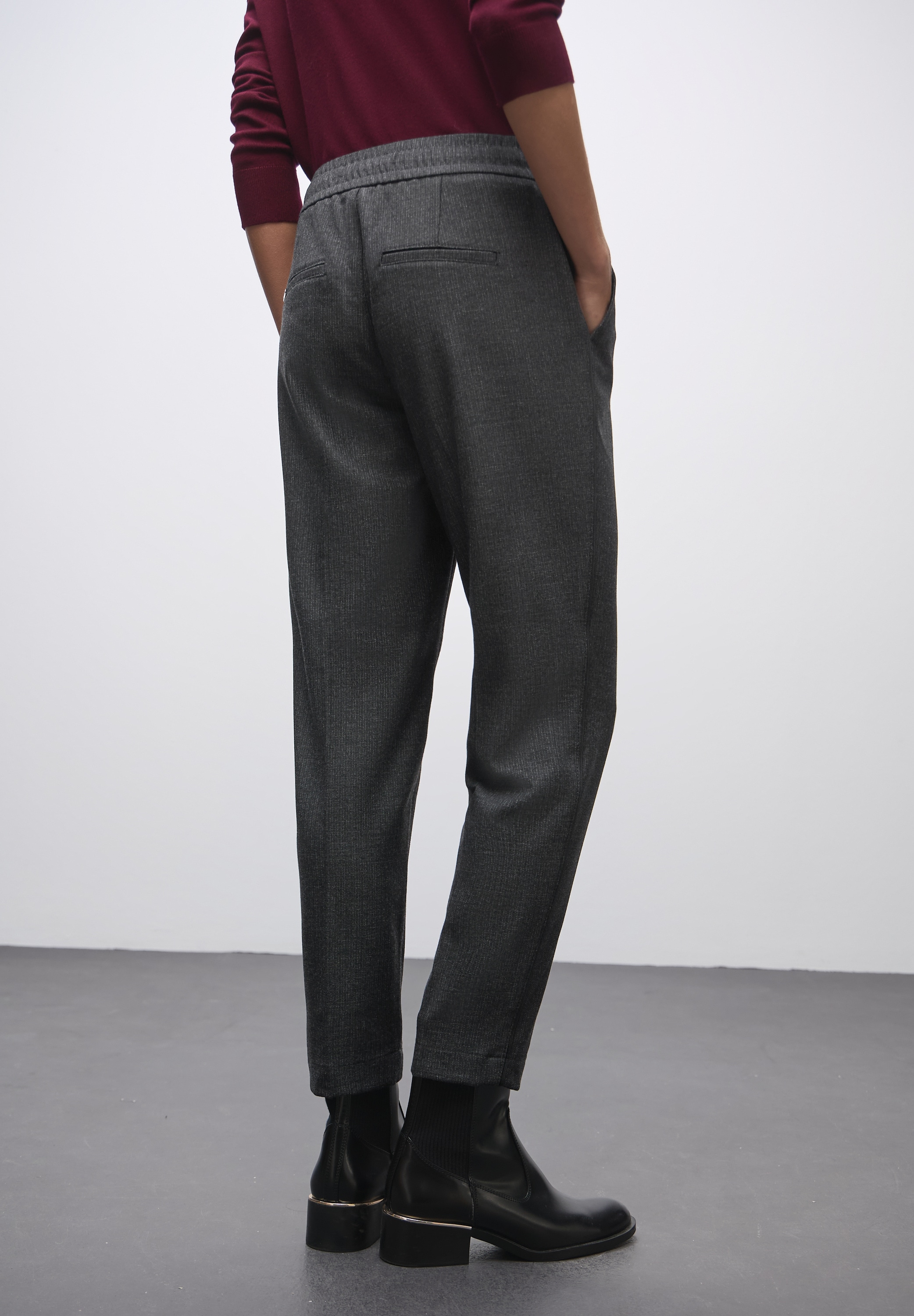STREET ONE Pantalon à enfiler »Style Bonny«  mit Tape im Leder-Look
