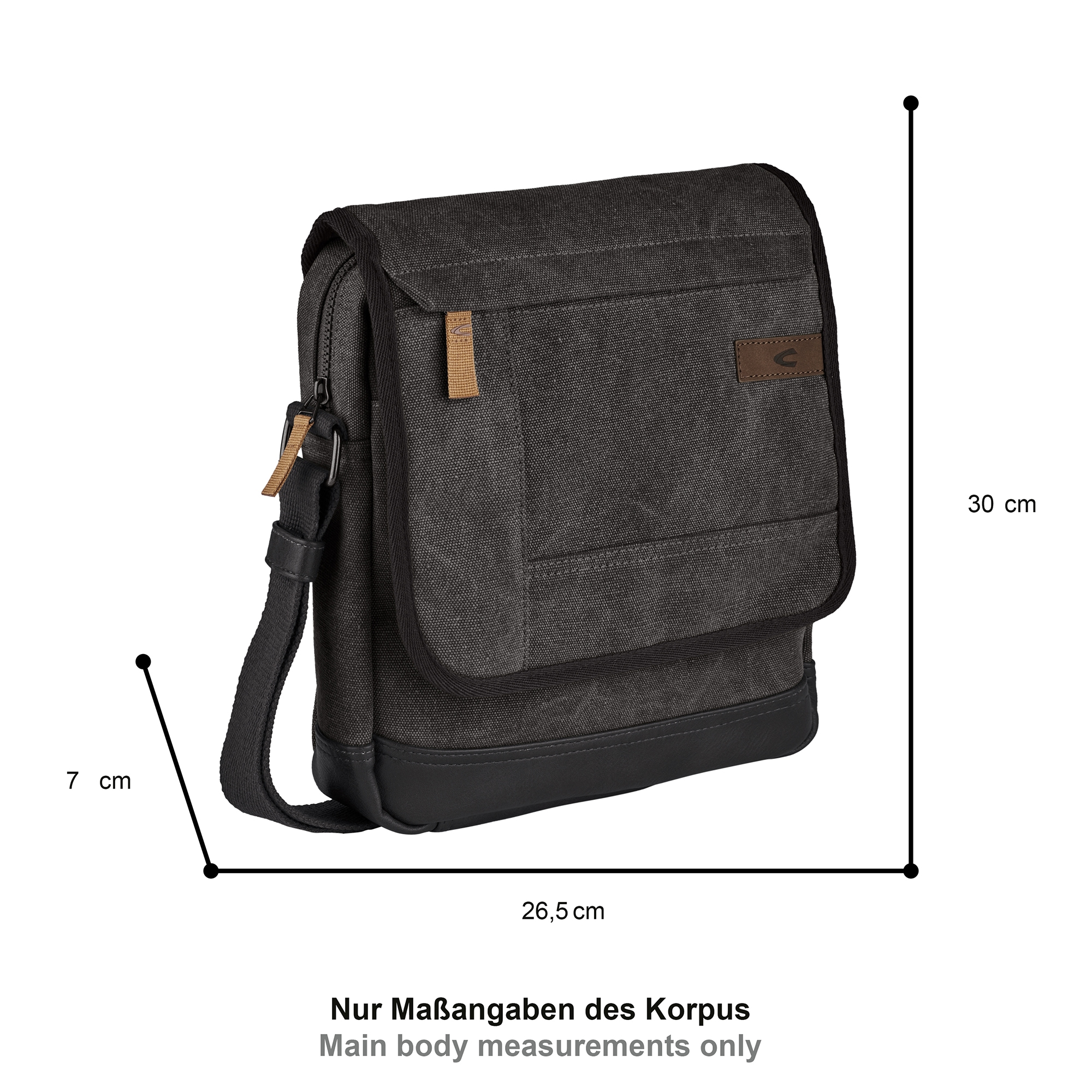 camel active Sac à bandoulière »Air« Canvas Modell aus weichem Lederimitat abgerundet mit Applikationen