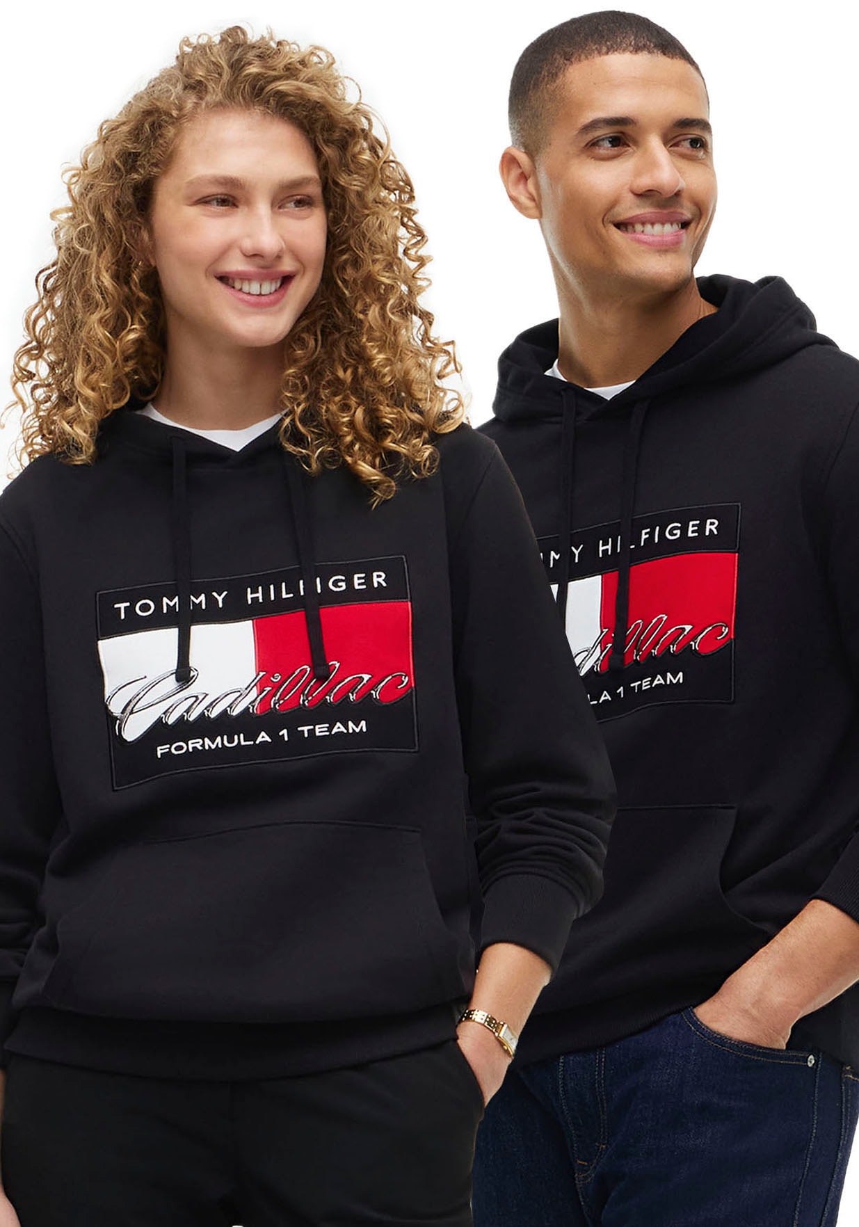 Tommy Hilfiger Hoodie »TH x Cadillac Formula 1® Team GRAPHIC FLAG«, Baumwoll-Qualität, Unisex
