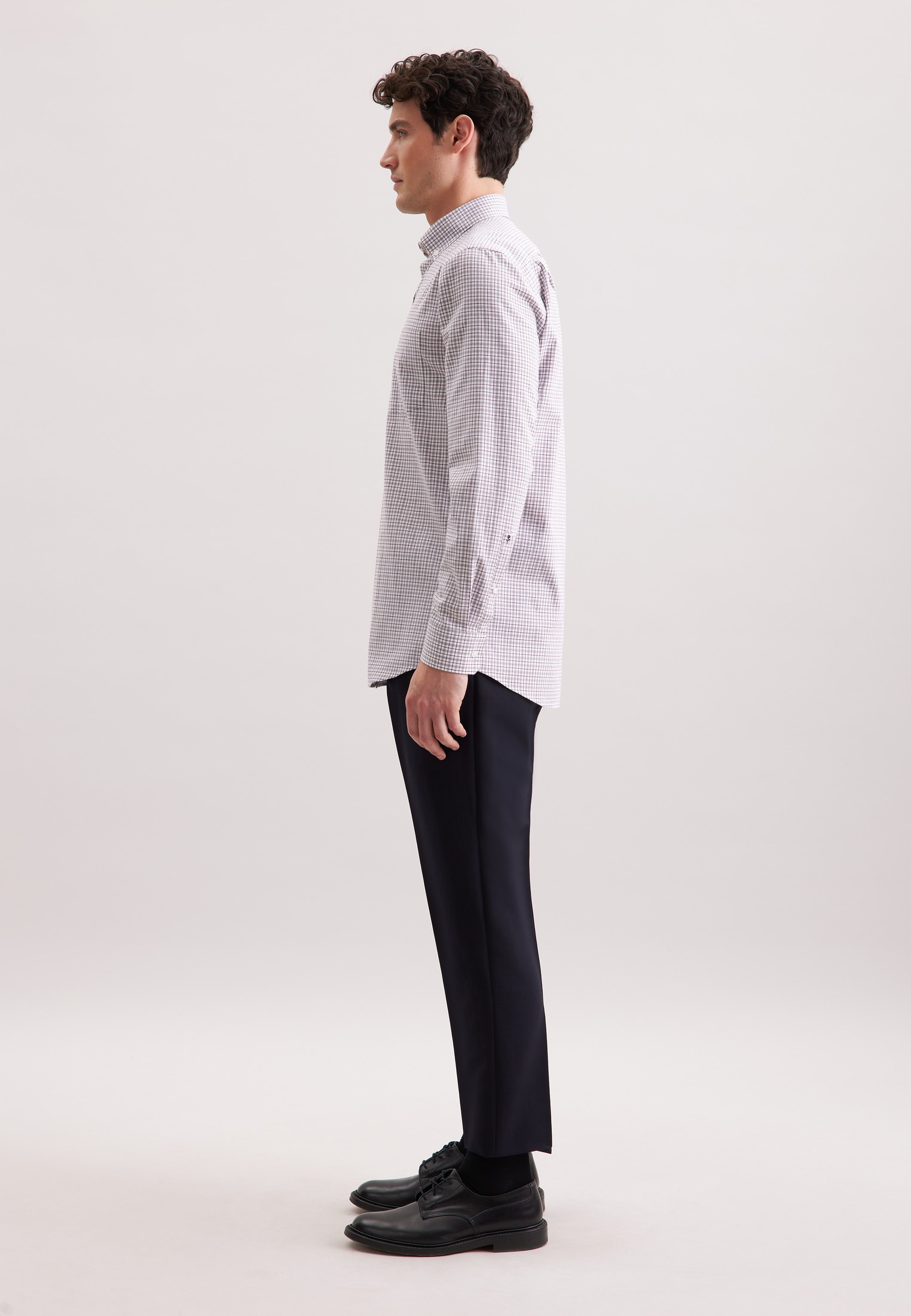 seidensticker Flanellhemd »Schwarze Rose« Regular 1/1 Button-Down-Kragen Karo