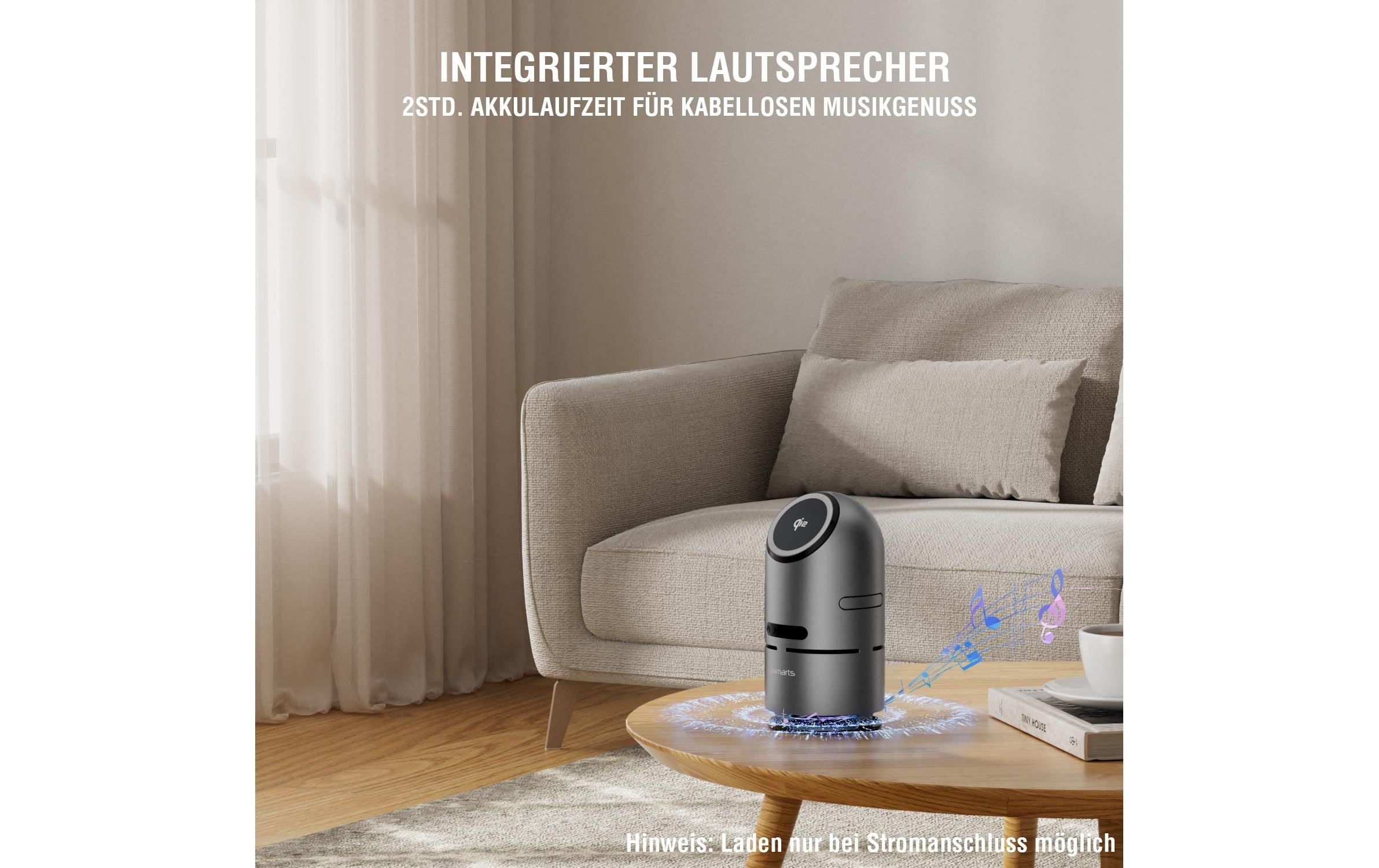 4smarts Chargeur sans fil »3-in-1 ChargeBot Sound«