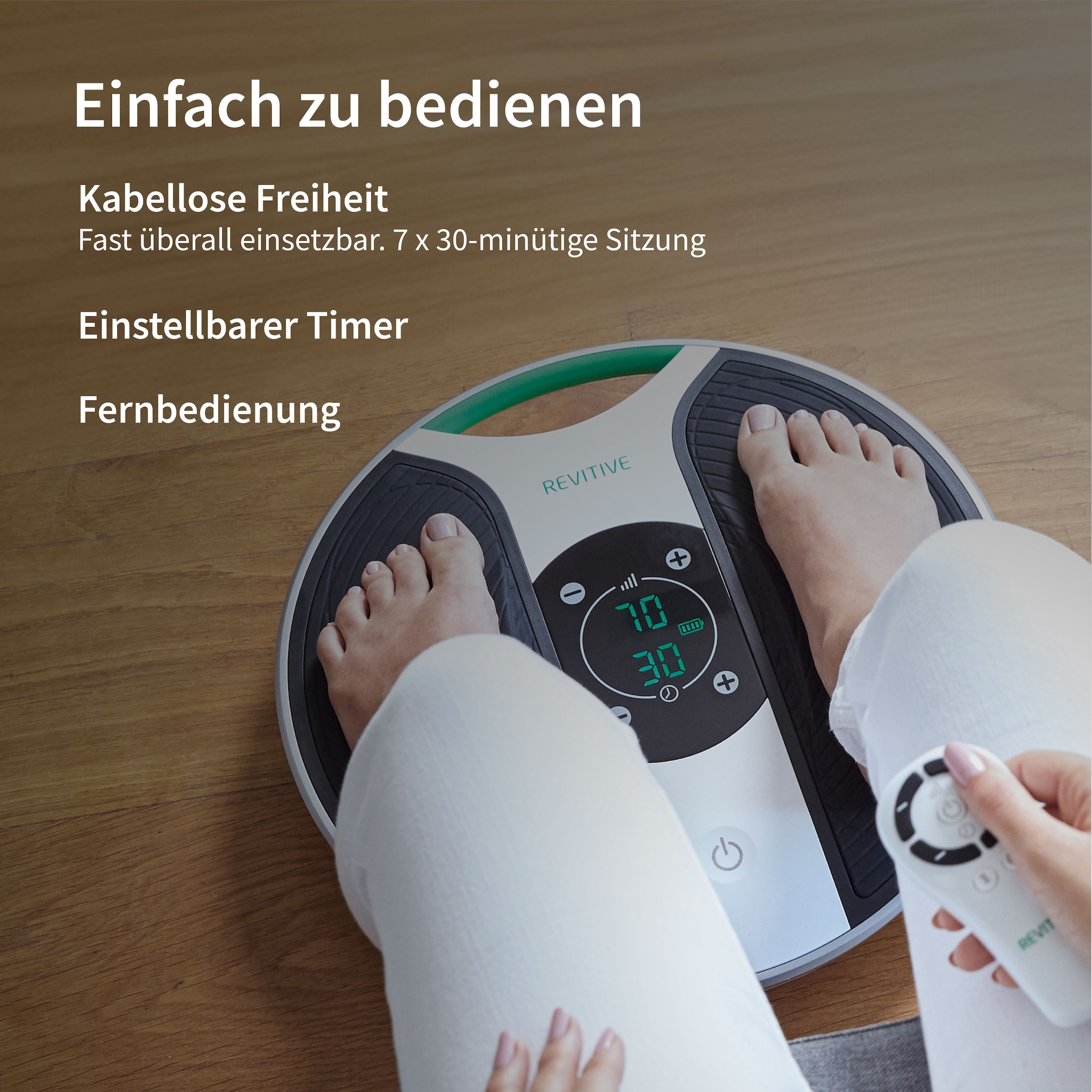 REVITIVE EMS-Fussmassage-Gerät »Medic Plus Knie Durchblutungs-Stimulator« Lindert Beschwerden, schlechte Durchblutung, Schwellungen, Krämpfe