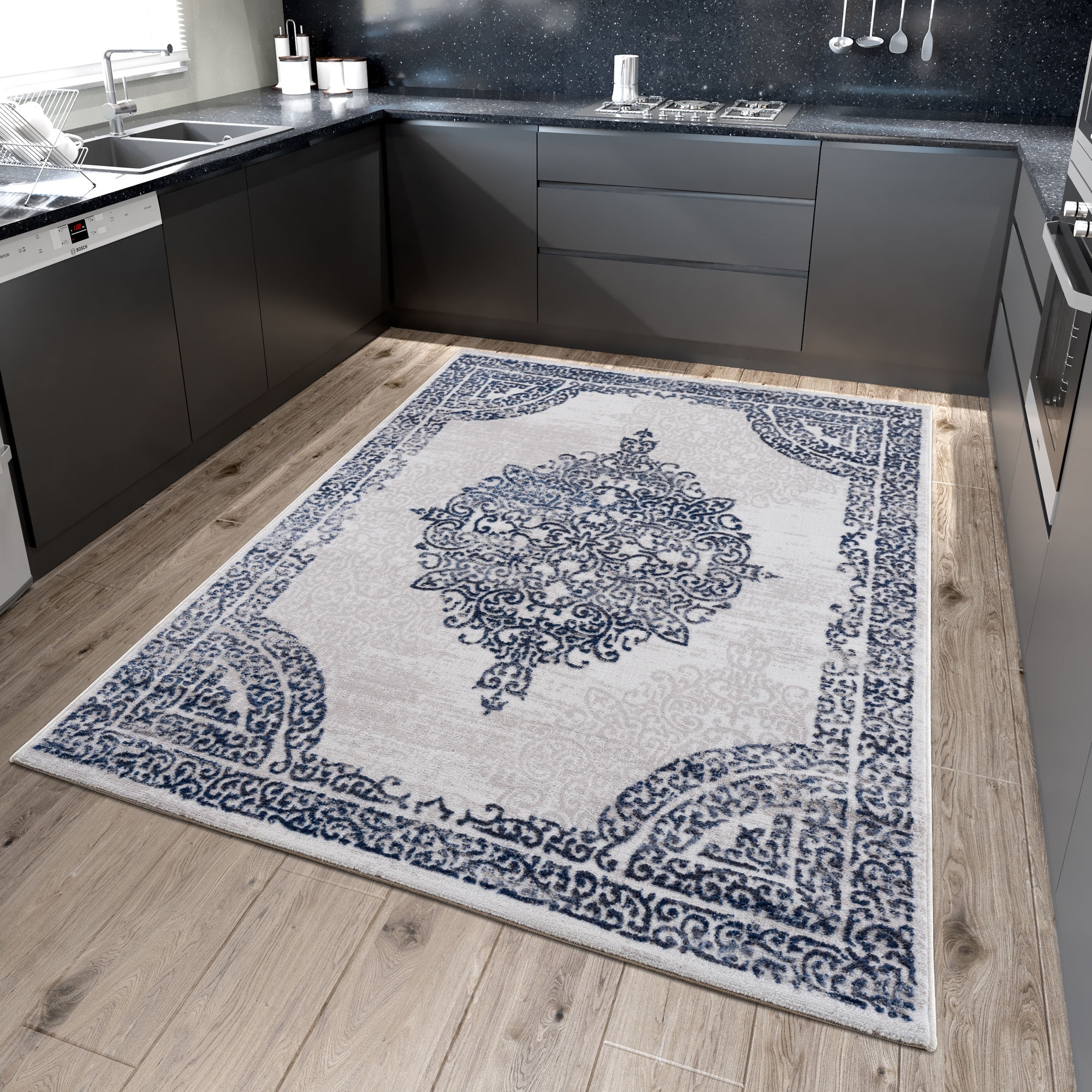 Sanat Teppich »Evra 7001« rechteckig 22 mm Höhe Wohnzimmer, Kurzflor, modern, Läufer