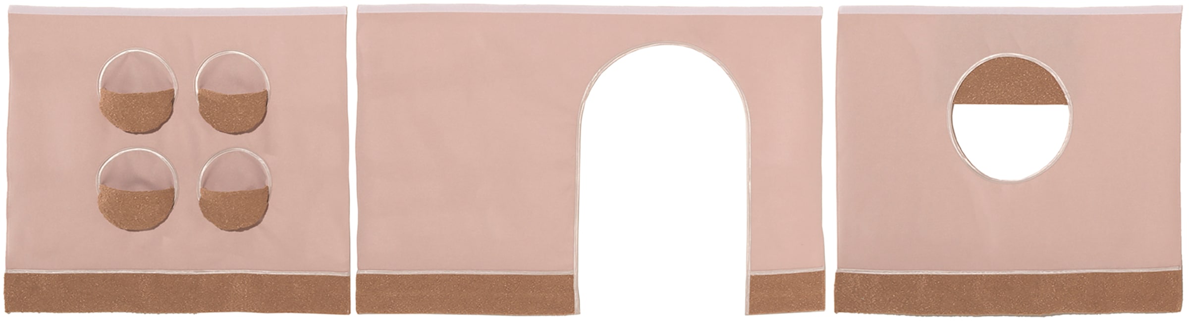 Vipack Lit de jeu »Forrest mit hochwertiger und stabiler Verarbeitung, Made in Europe« Lit mi-haut avec sommier à lattes, 90/200 cm, protection anti-chute et échelle,  Version hêtre massif naturel, rideau textile 3 pièces inclus