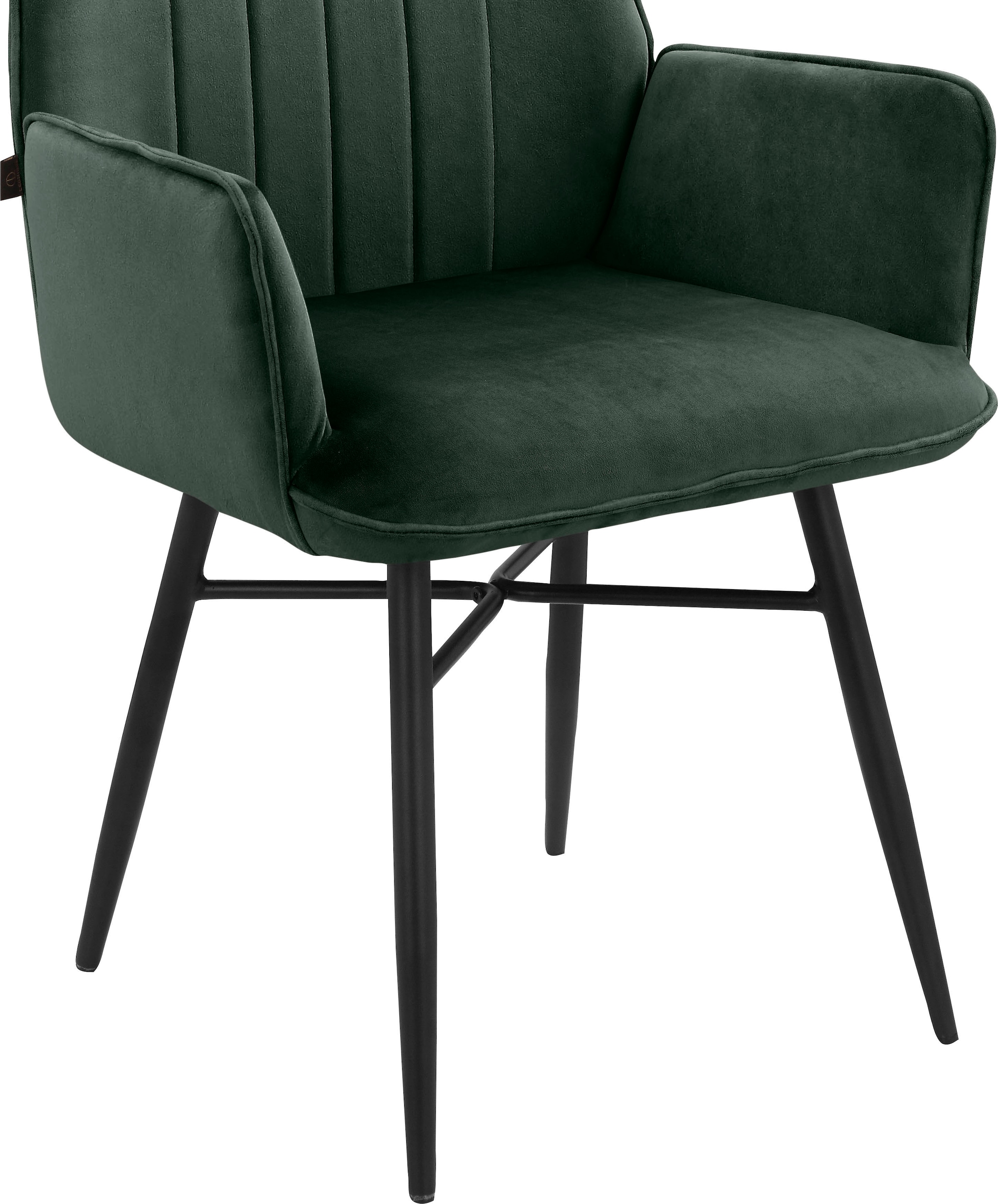 Leonique Chaise de salle à manger »Hrodwyn« () 2 cuisSitz gepolstert, mit horizontale Nähten am Rücken, Sitzhöhe 52 cm