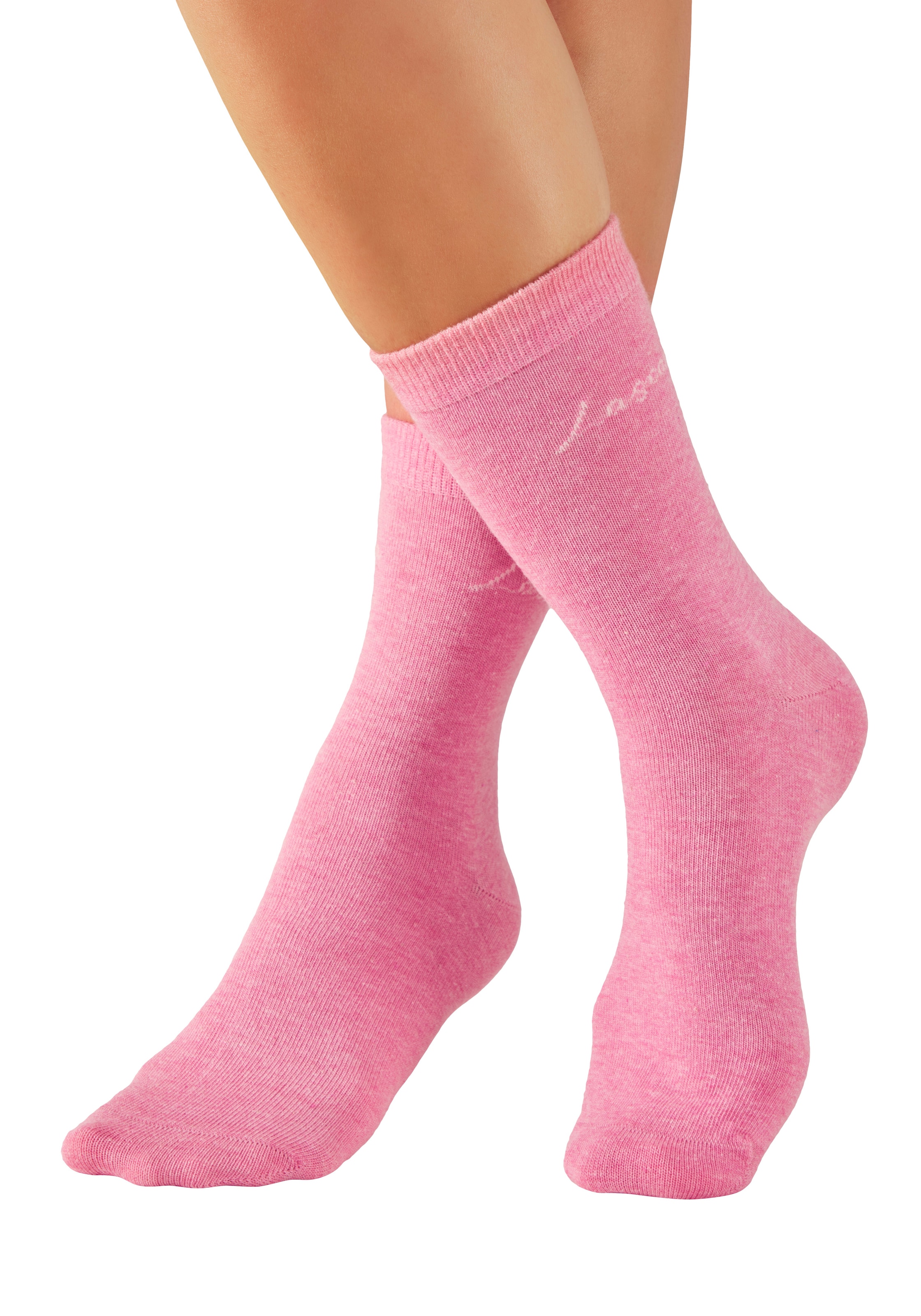 LASCANA Chaussettes basiques »für Damen mit eingestricktem Markenlogo« Boîte, 7 cuis tlg. dans une jolie boîte cadeau
