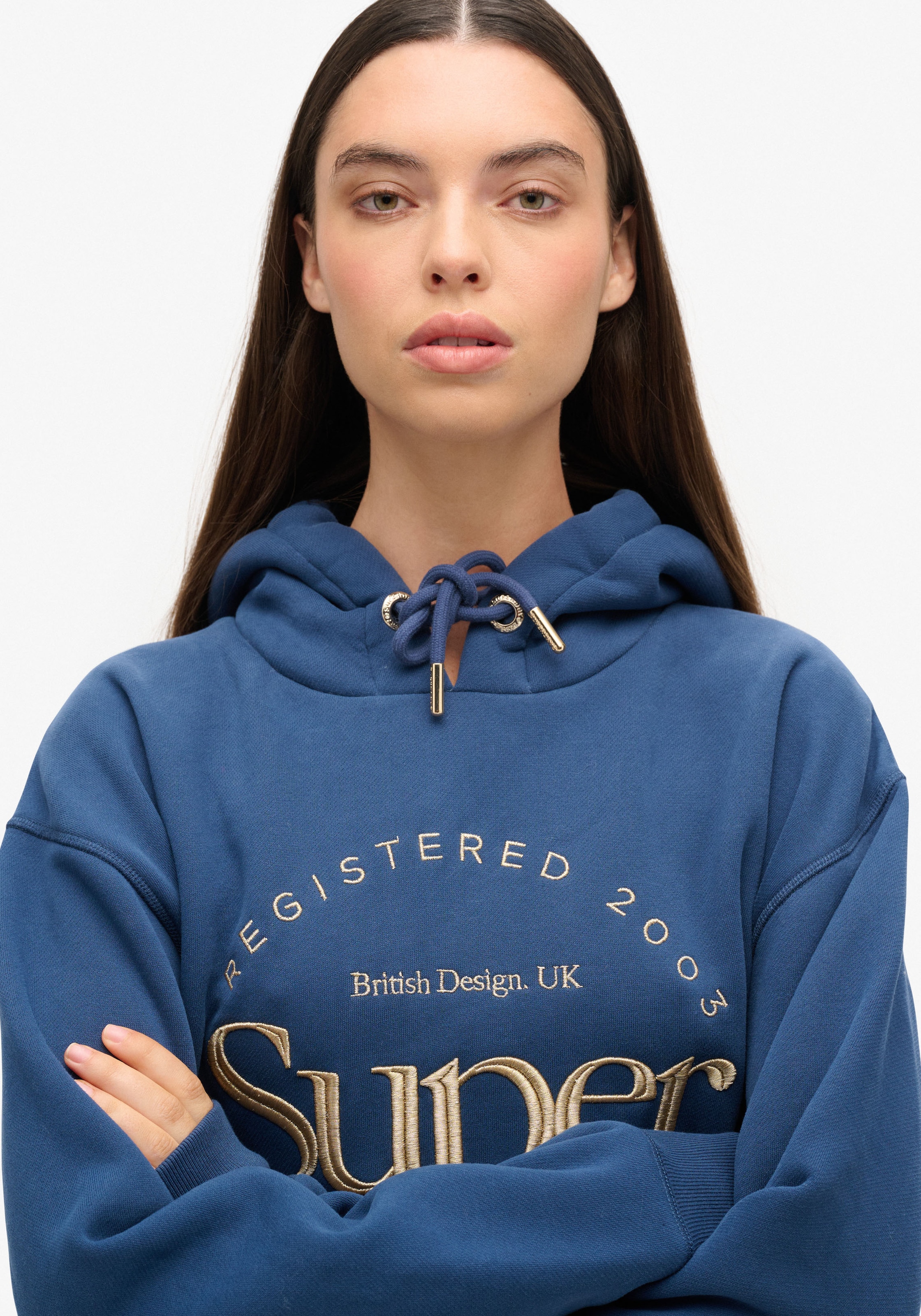 Superdry Robe en jersey »LUXE METALLIC LOGO HOOD DRESS« Sommerkleid,