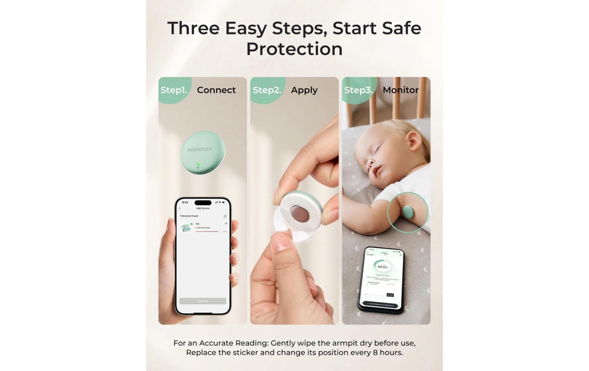 Momcozy Thermomètre médical »Smartes Babythermometer für die Achselhöhle«