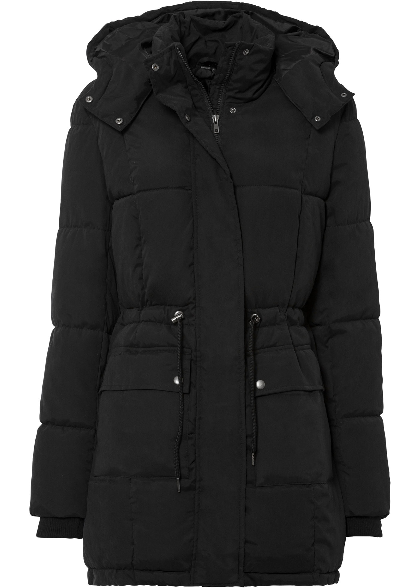 bonprix Winterjacke »Winterjacke mit verstellbarem Taillenbündchen« mit Kapuze mit abnehmbarer Kapuze, mit verstellbarem Taillenbündchen