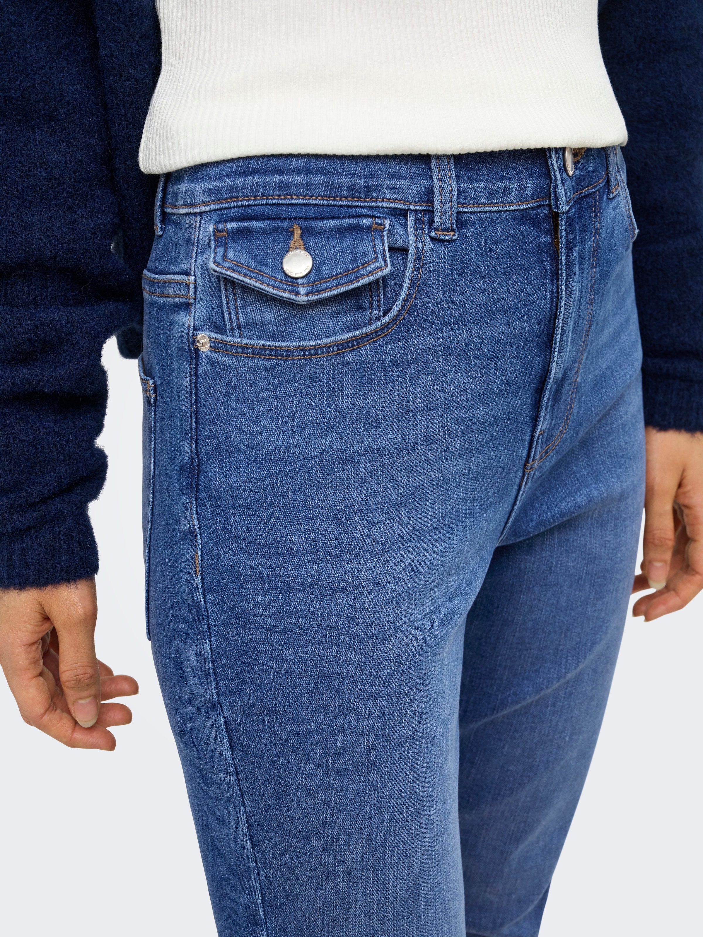 ONLY Skinny-fit-Jeans »ONLLILO HW SKINNY ANK DNM AZG BF« Baumwollmischung