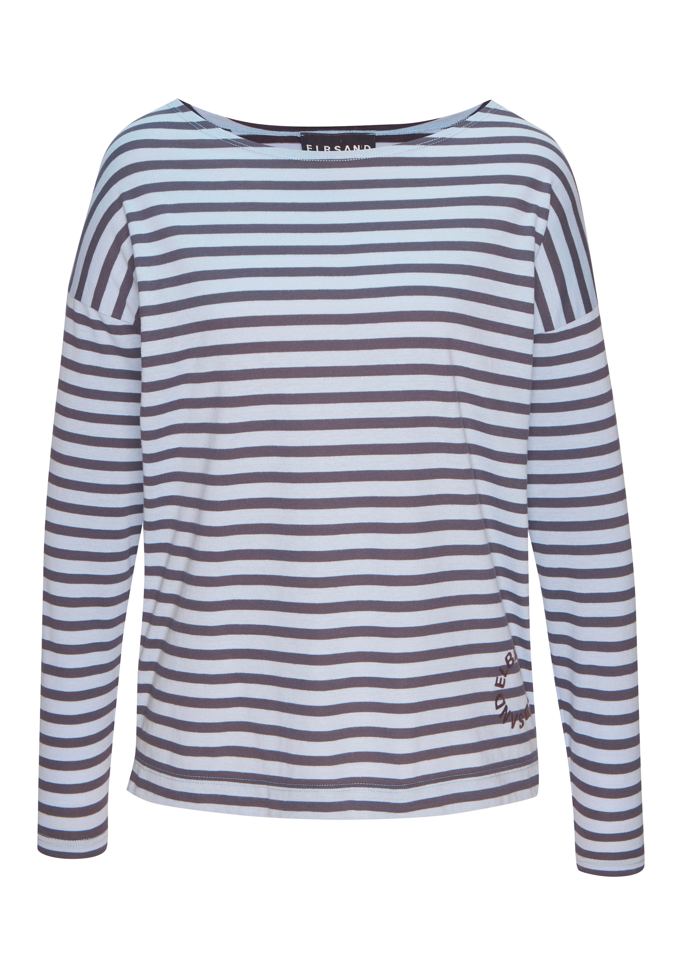 Elbsand T-shirt à manches longues »Tooske« avec motif rayé, impression logo discrète, casual