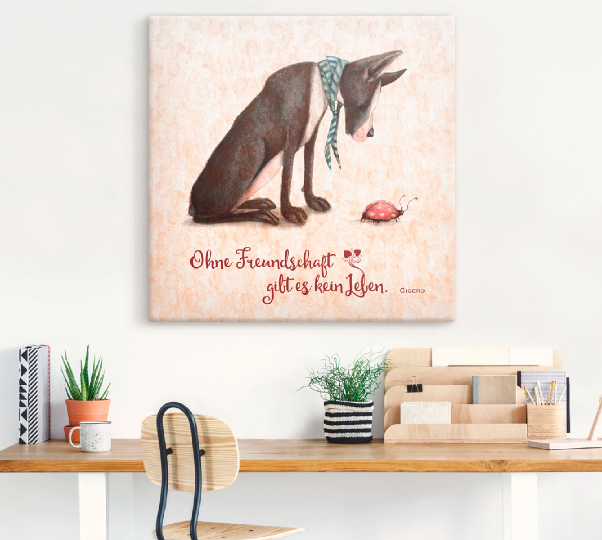 Artland Leinwandbild »Lebensweisheit Freundschaft« Tiere 1 Stk. tlg. als Alubild, Outdoorbild, Leinwandbild, Poster in verschied. Grössen