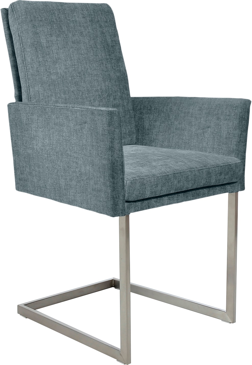 K+W Komfort & Wohnen Chaise avec accoudoirs () tube vertical stable, piètement aspect inox ou noir