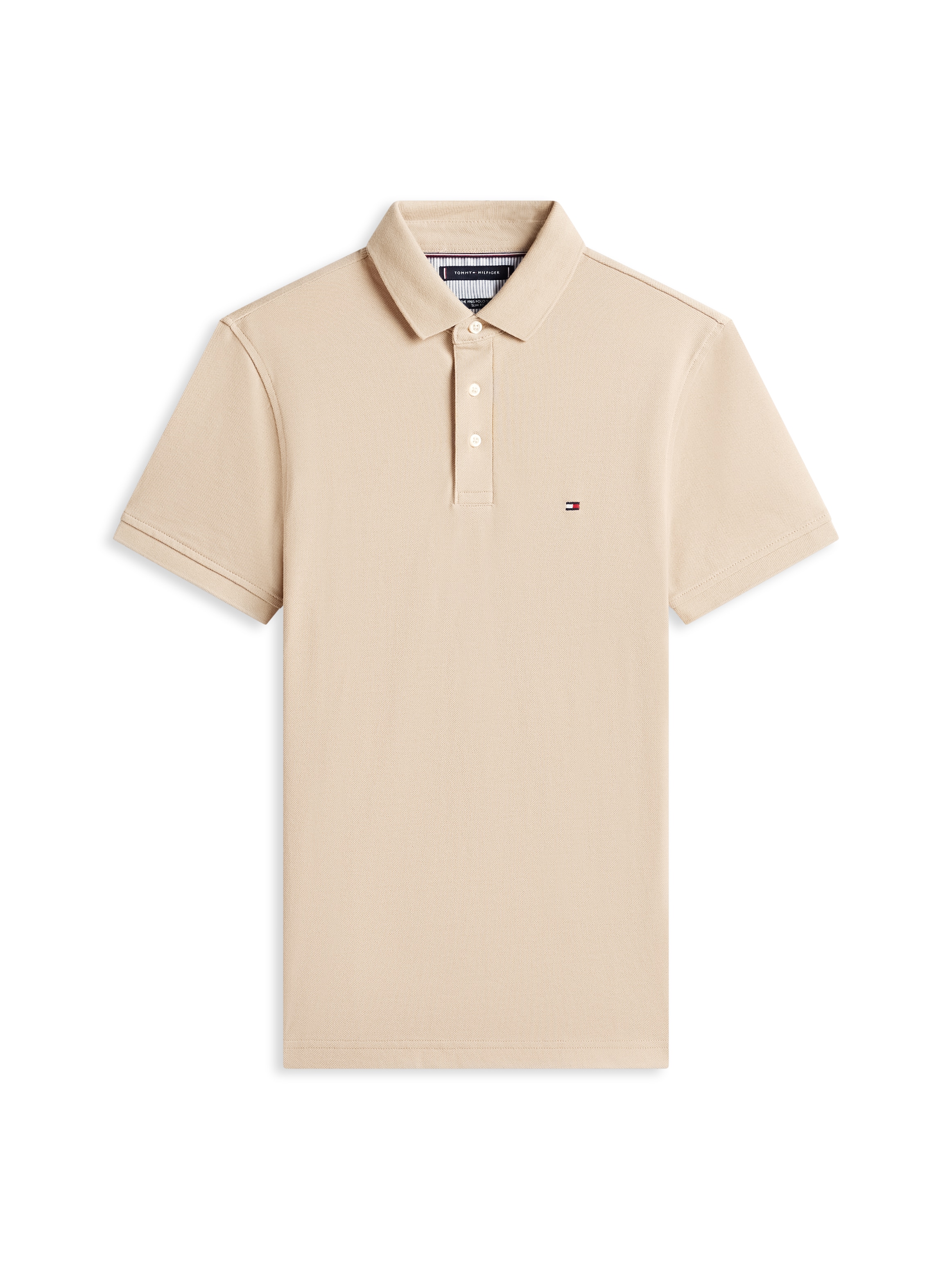 Tommy Hilfiger Polo »1985 SLIM POLO mit Stickerei und Piqué-Qualität« unifarben, casual, slim fit, Baumwollmix, Polokragen