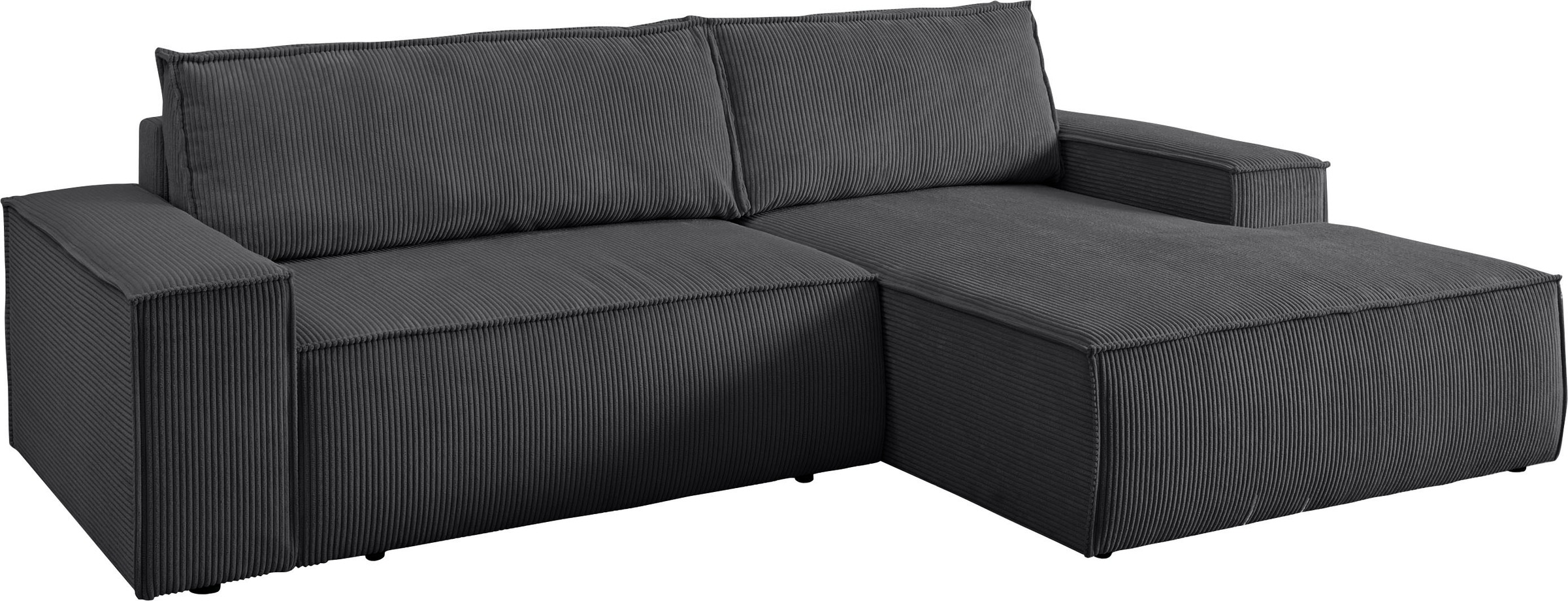Home affaire Ecksofa »SHERWOOD L-Form, 267 cm - OTTO. Verlässliche Qualität.« Schlaffunktion mit Bettkasten (210x136 cm), Cord, Vintage, Samtvelours