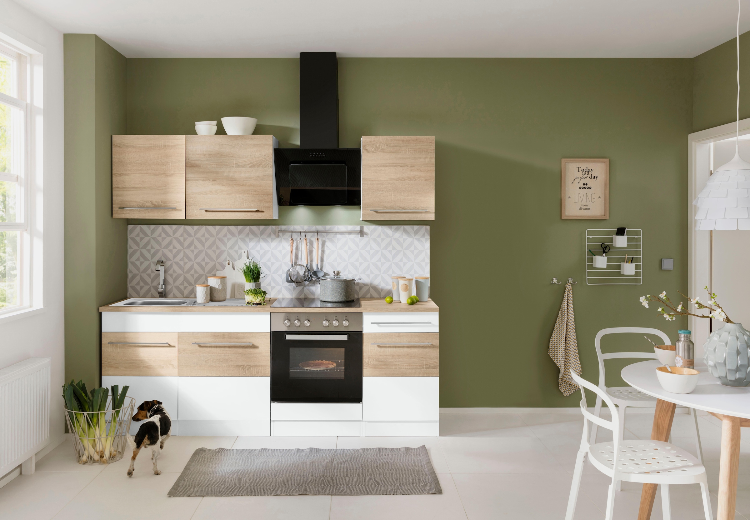 KOCHSTATION Kitchenette »KS-Trient« Largeur 210 cm, avec appareils électroménagers en option, avec plan de travail