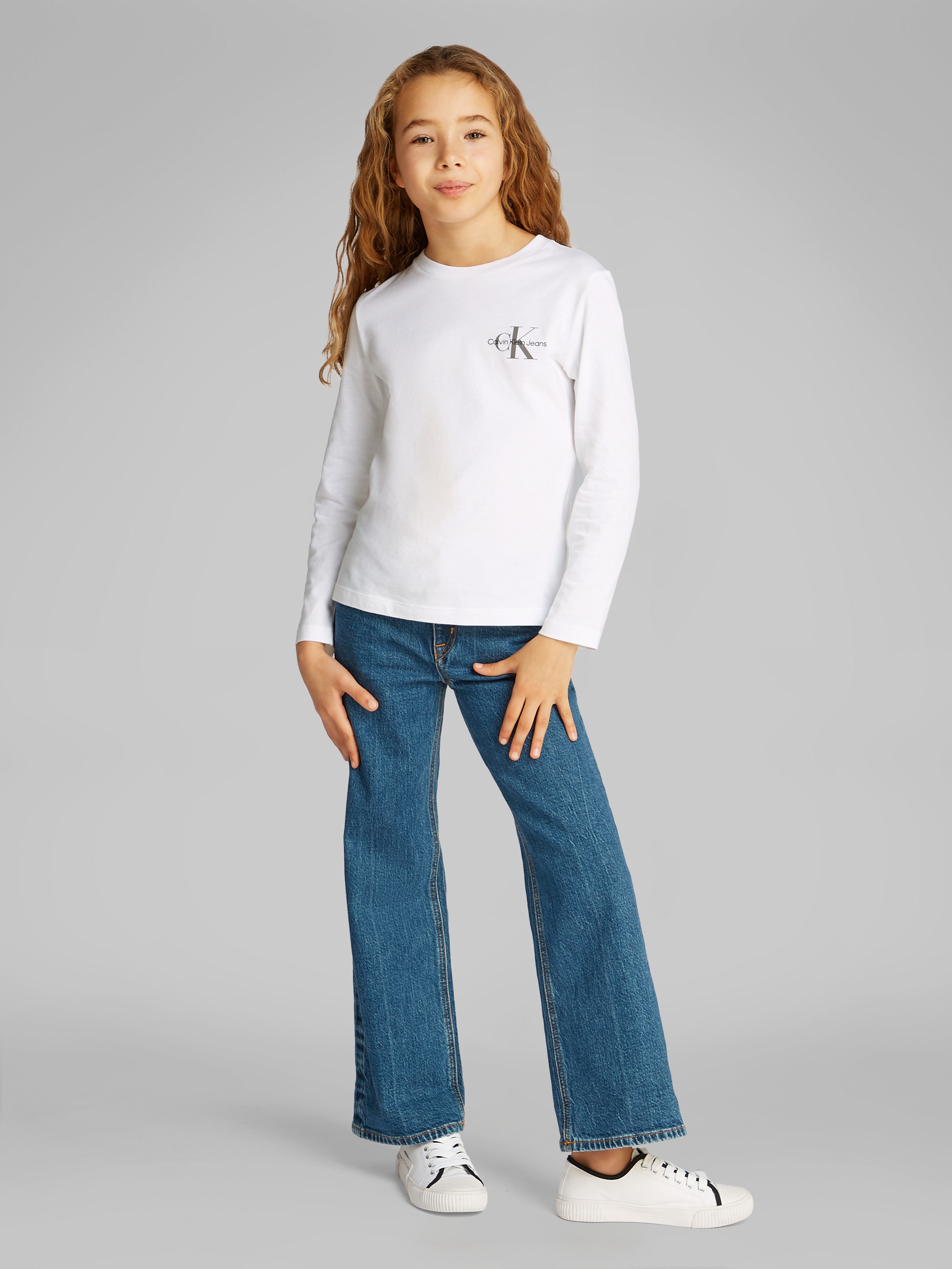 Calvin Klein Jeans Langarmshirt »Chest Monologo Ls T-Shirt« für Kinder bis 16 Jahre und mit Logoschriftzug