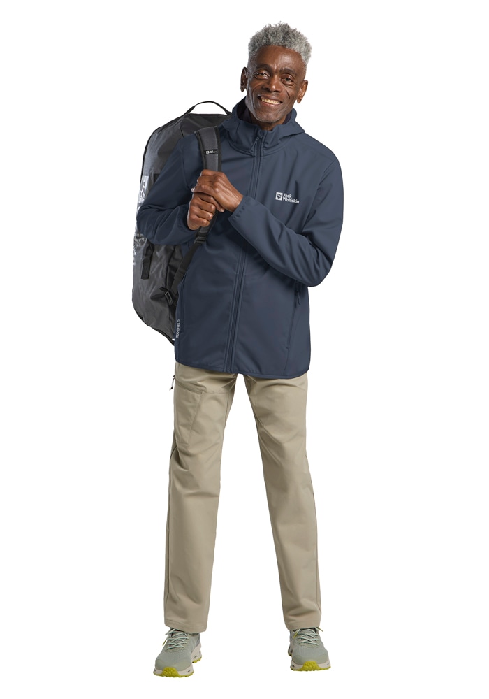 Jack Wolfskin Veste softshell »BORNBERG HOODY M« avec capuche avec capuche, coupe-vent, déperlant, respirant