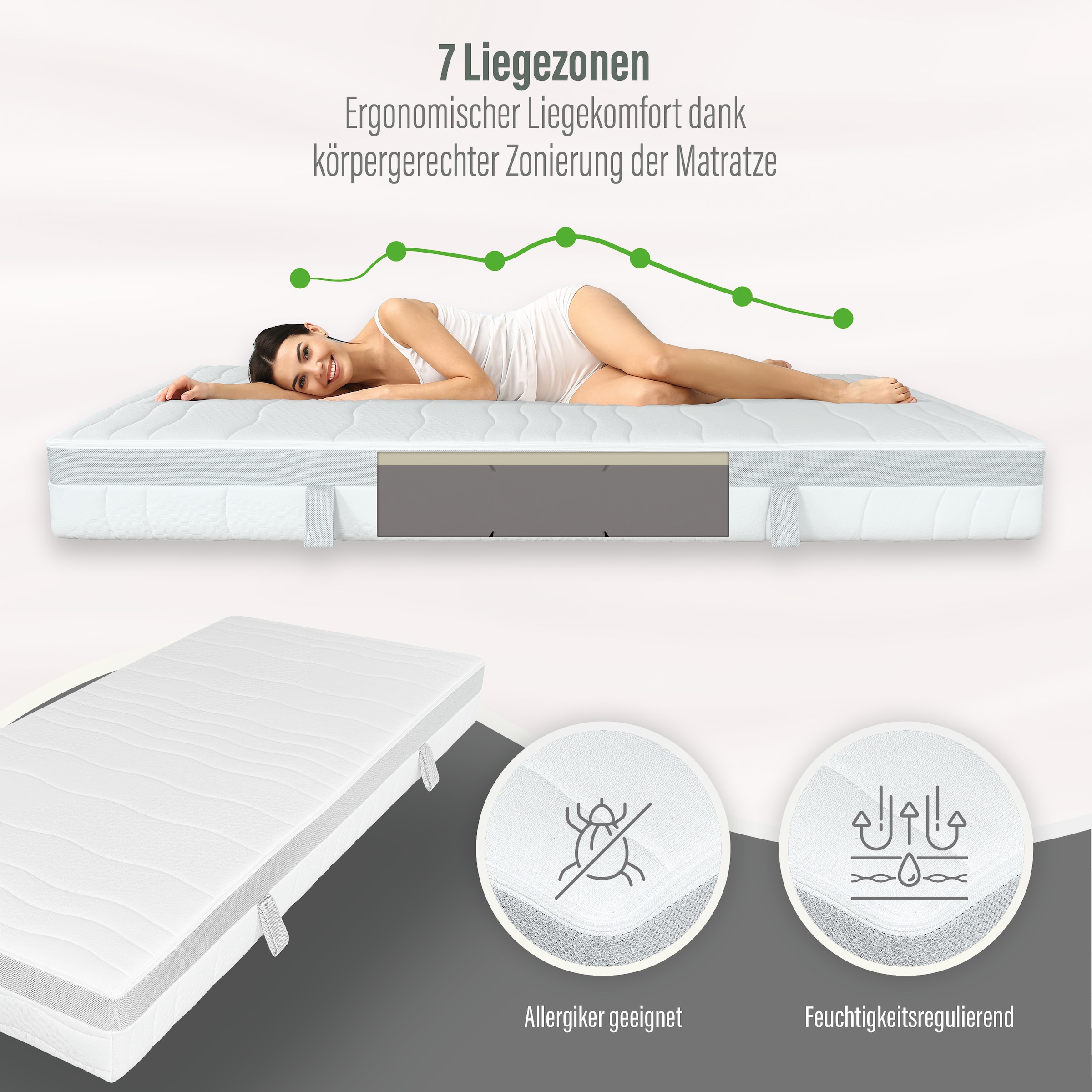 Beco Hybridschaum-Matratze »Feel Like Latex ONE KS - GOLD, Matratze 90x200 cm, 140x200 cm und mehr« 21 cm hoch 1 cuis tlg. Ergonomischer Hybridschaum mit komfortabler Feel Like Latex Auflage