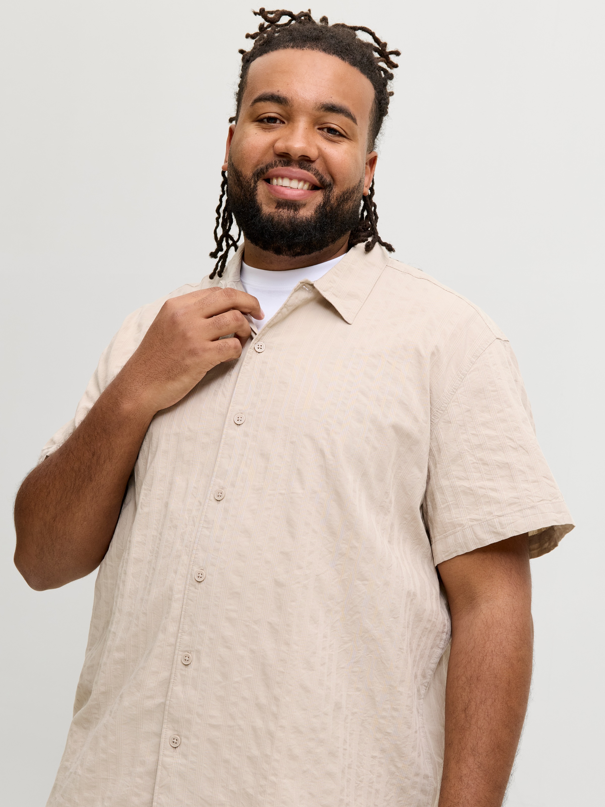 Jack & Jones PlusSize Kurzarmhemd »JORRIVIERA TEXTURE SHIRT SS PLS« mit Knopfleiste