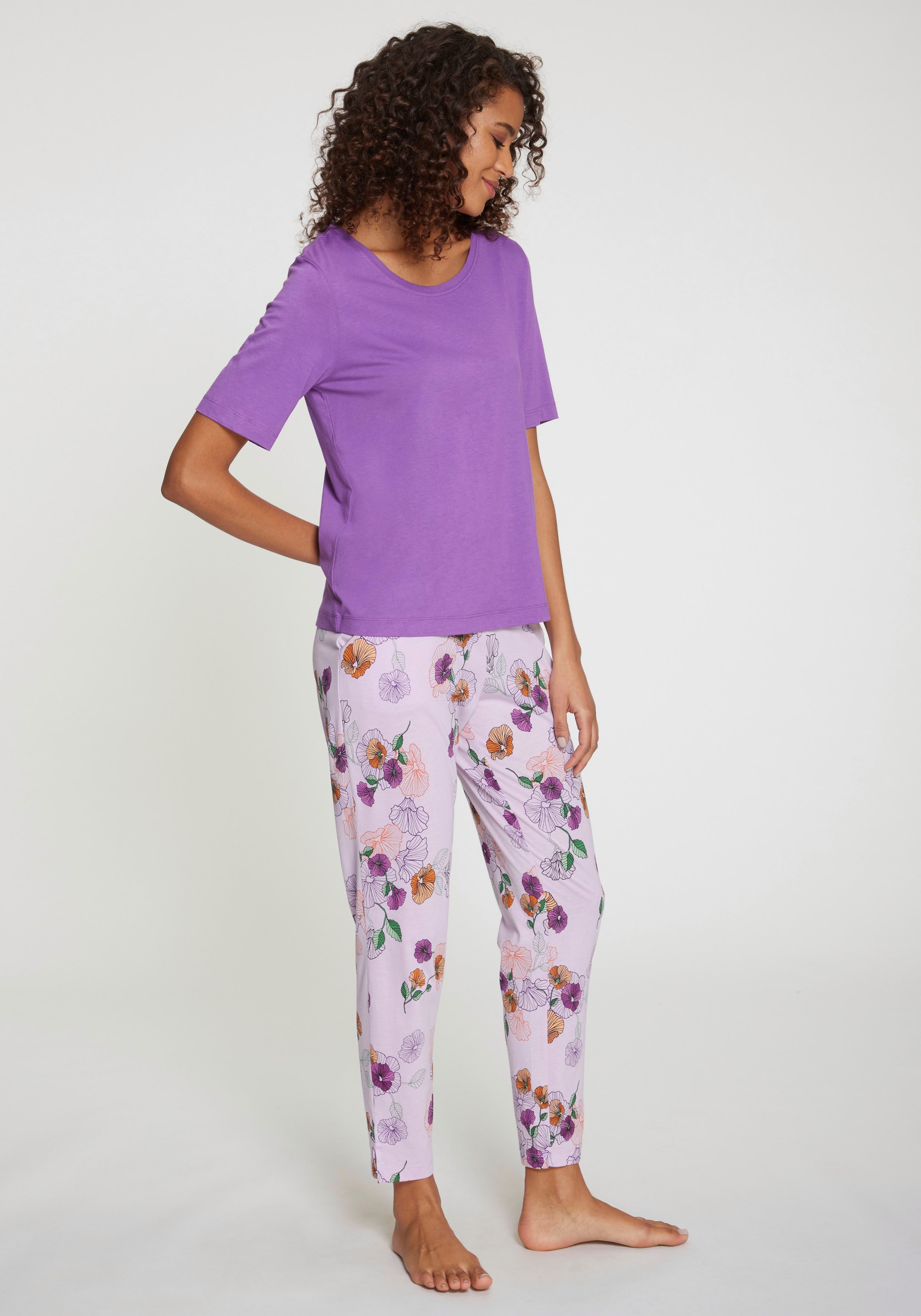 Vivance Dreams Pyjama 2-teilig, 2 pièces mit Blumen-Druck
