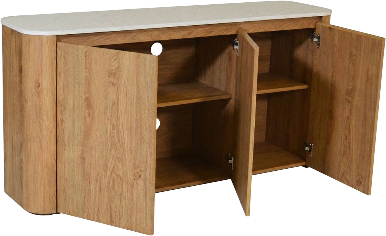 Jahnke Buffet »TRESOR SB 150« Buffet bas, aspect marbre, sans poignées, 3 portes, largeur : 150 cm