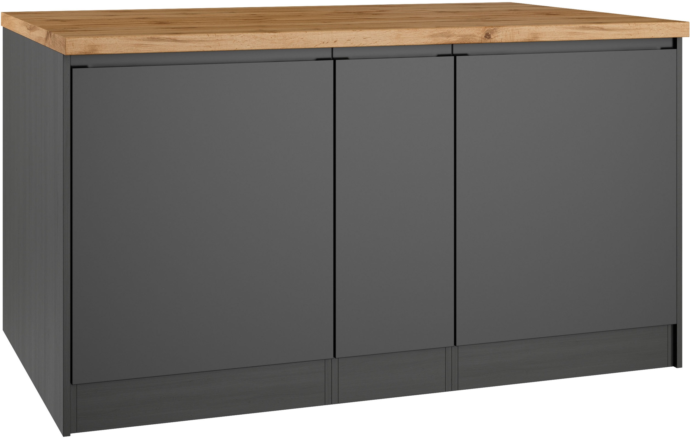 KOCHSTATION Ilot de cuisine »KS-Bruneck, Breite 153 cm« façades MDF, plan de travail épaisseur 38mm