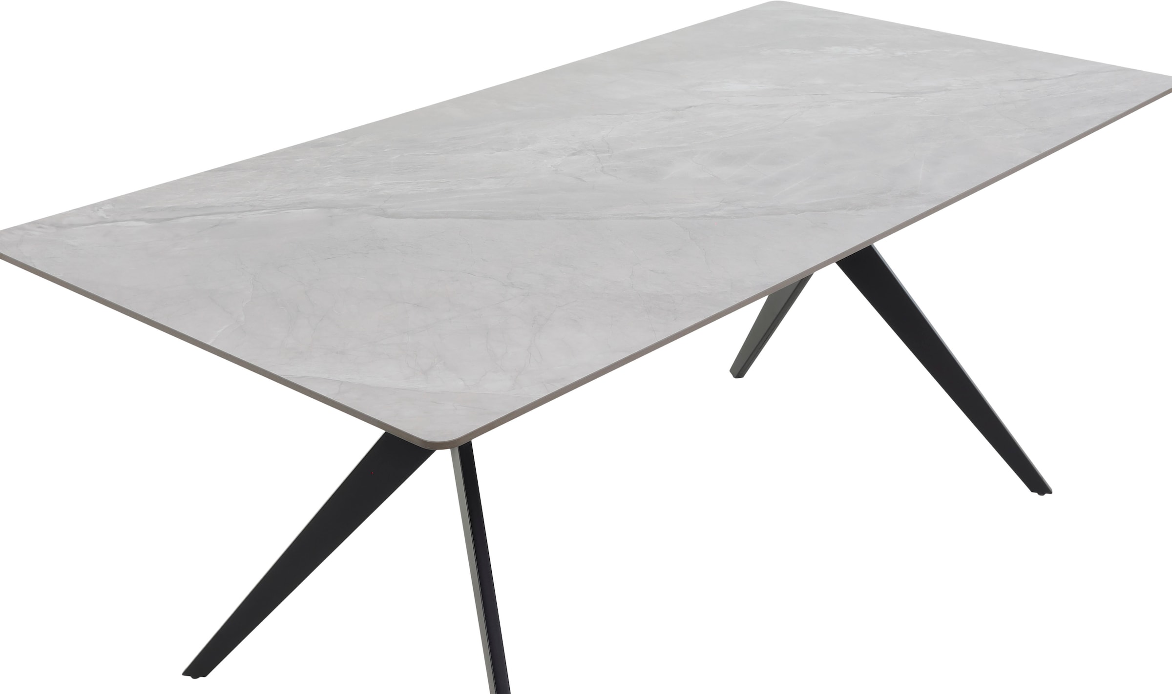 HELA Ensemble de salle à manger »ISAR« Set, 5 tlg. 5tlg., Marmoroptik (glänzend), Schwingstuhl, Federkorb