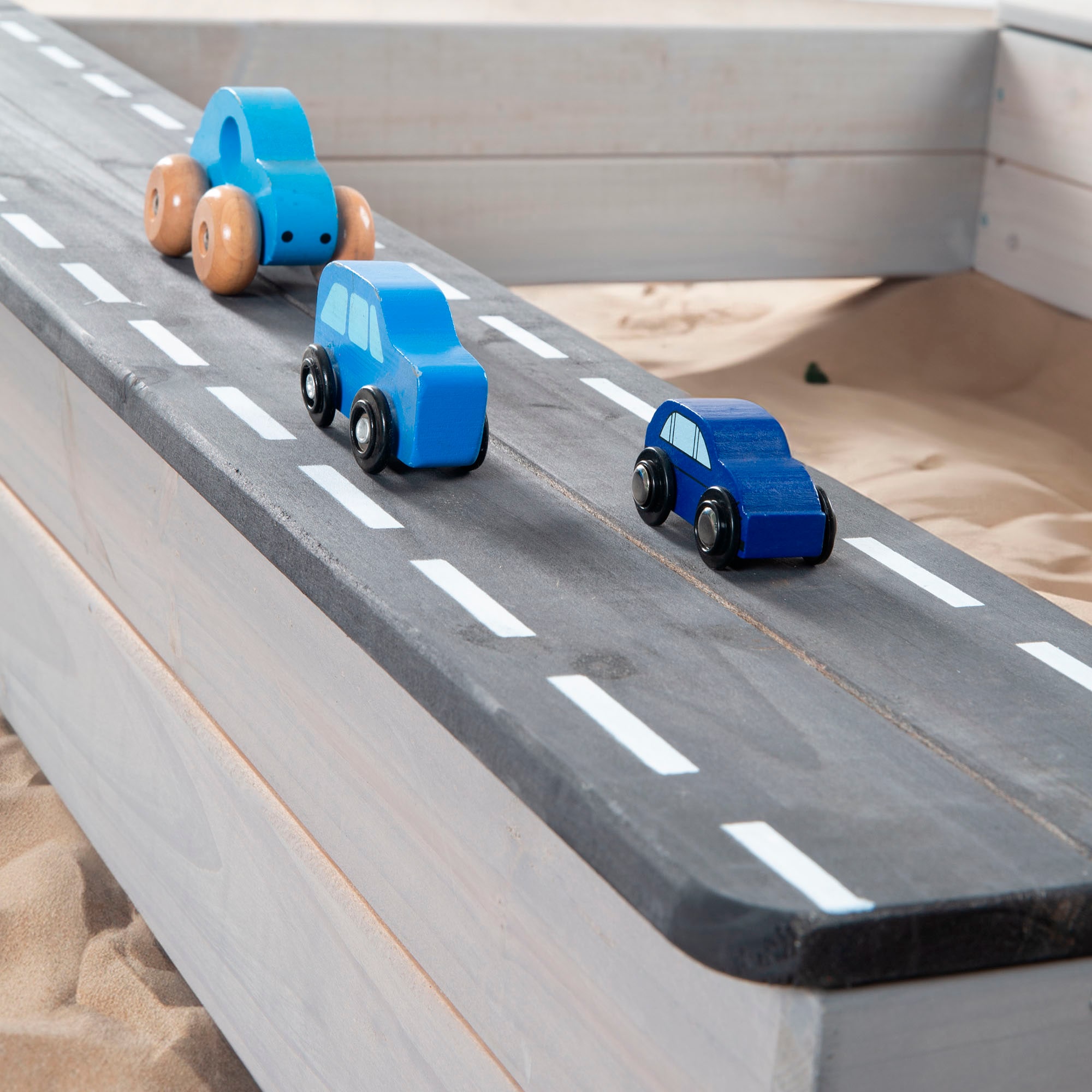 roba® Bac à sable »117 x 118 x 54 cm, mit Matschküche, grau« FSC® - schützt Wald