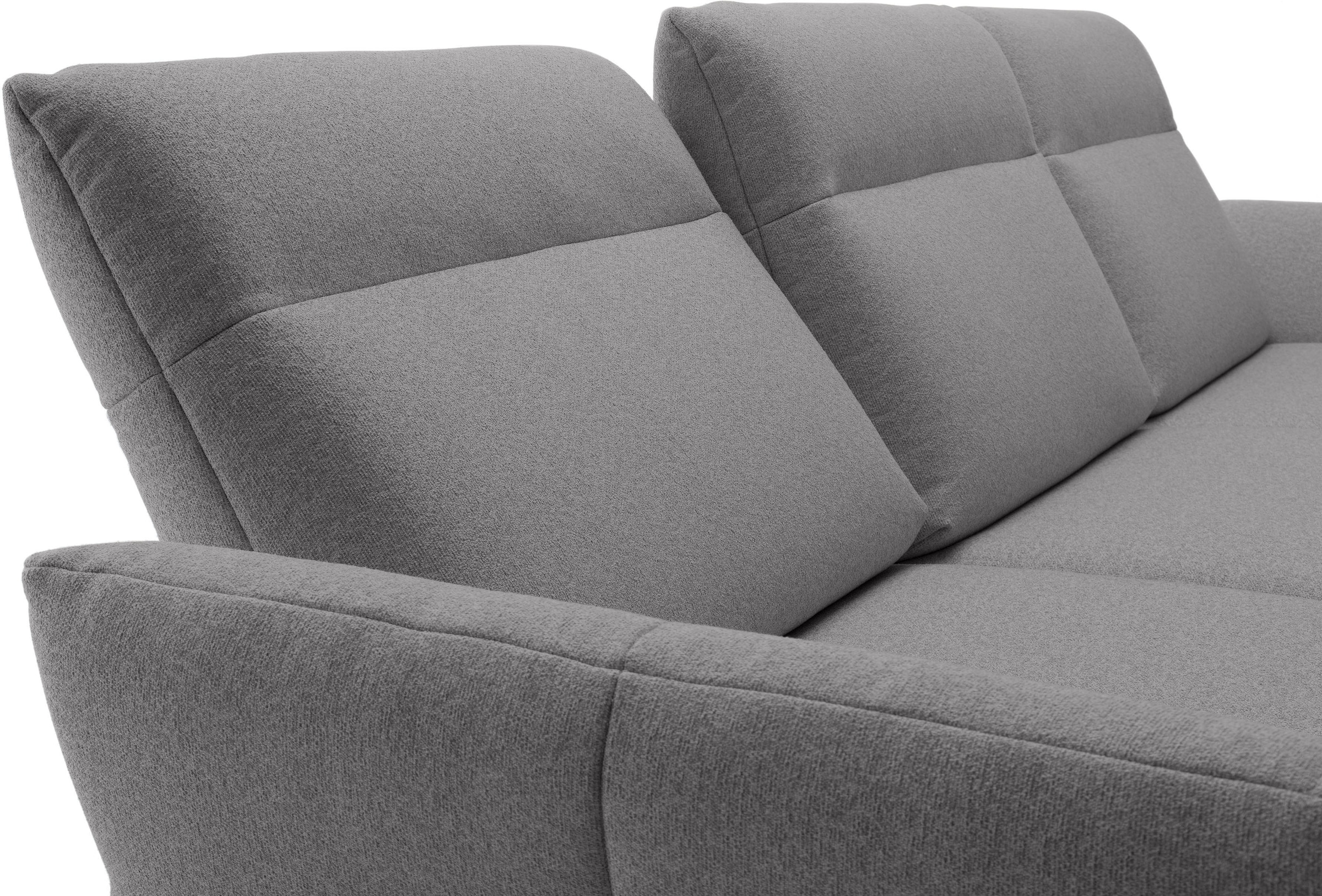 Creation BY ROLF BENZ Canapé d'angle »CR.460 Design-Sofa, verstellbare Rückenlehne, L-Form« Socle en chêne, pieds d'angle en gris ombre, largeur 318 cm