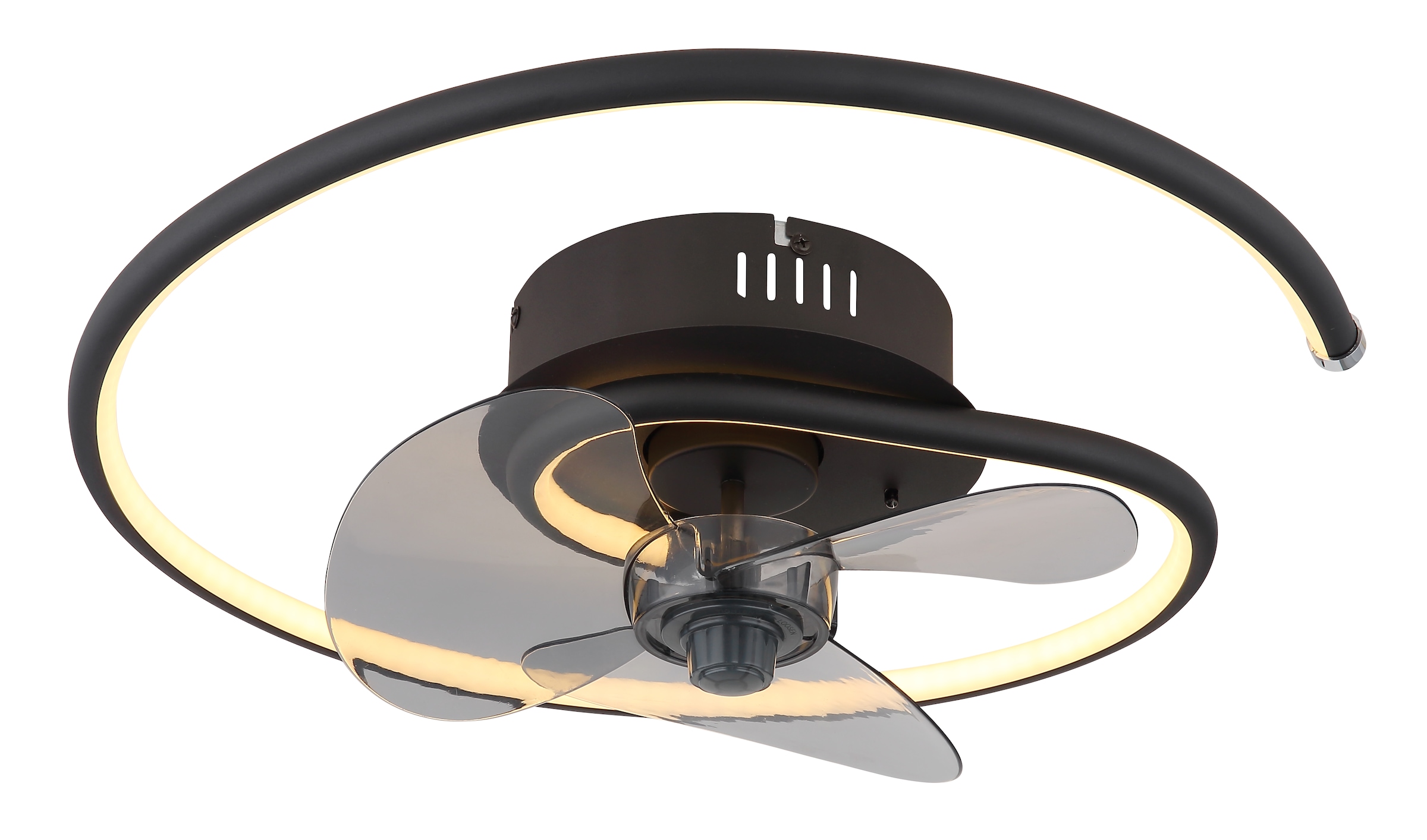 GLOBO LIGHTING Plafonnier »KOREN« Module LED 1 cuis blanc chaud - blanc froid Ventilateur de plafond, lampe de plafond, ventilateur moderne