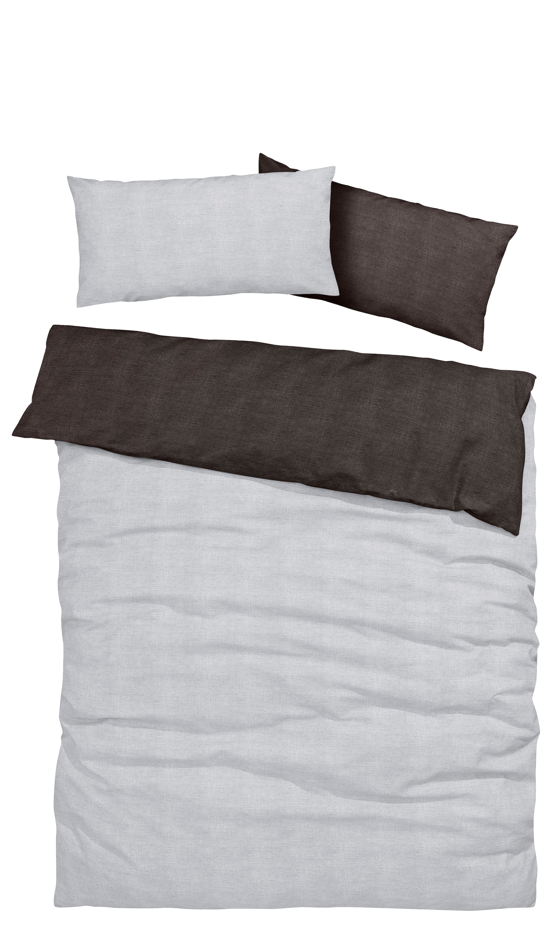 Bruno Banani Wendebettwäsche »Merlin in Gr. 135x200 oder 155x220 cm« 2 Stk. tlg. Baumwollbettwäsche, Leinen-Look in Melange-Optik