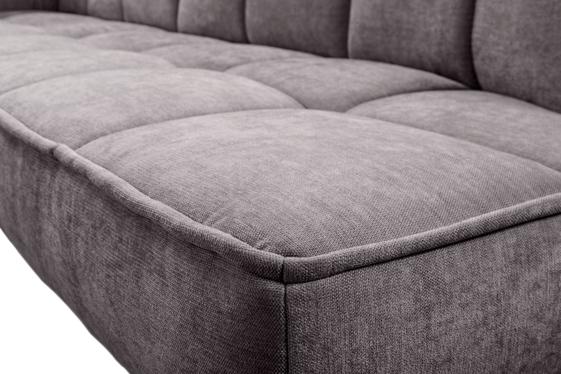 exxpo - sofa fashion Banc d'angle »Latte« couture moderne siège et dossier, confortable et élégant, pied en bois haut