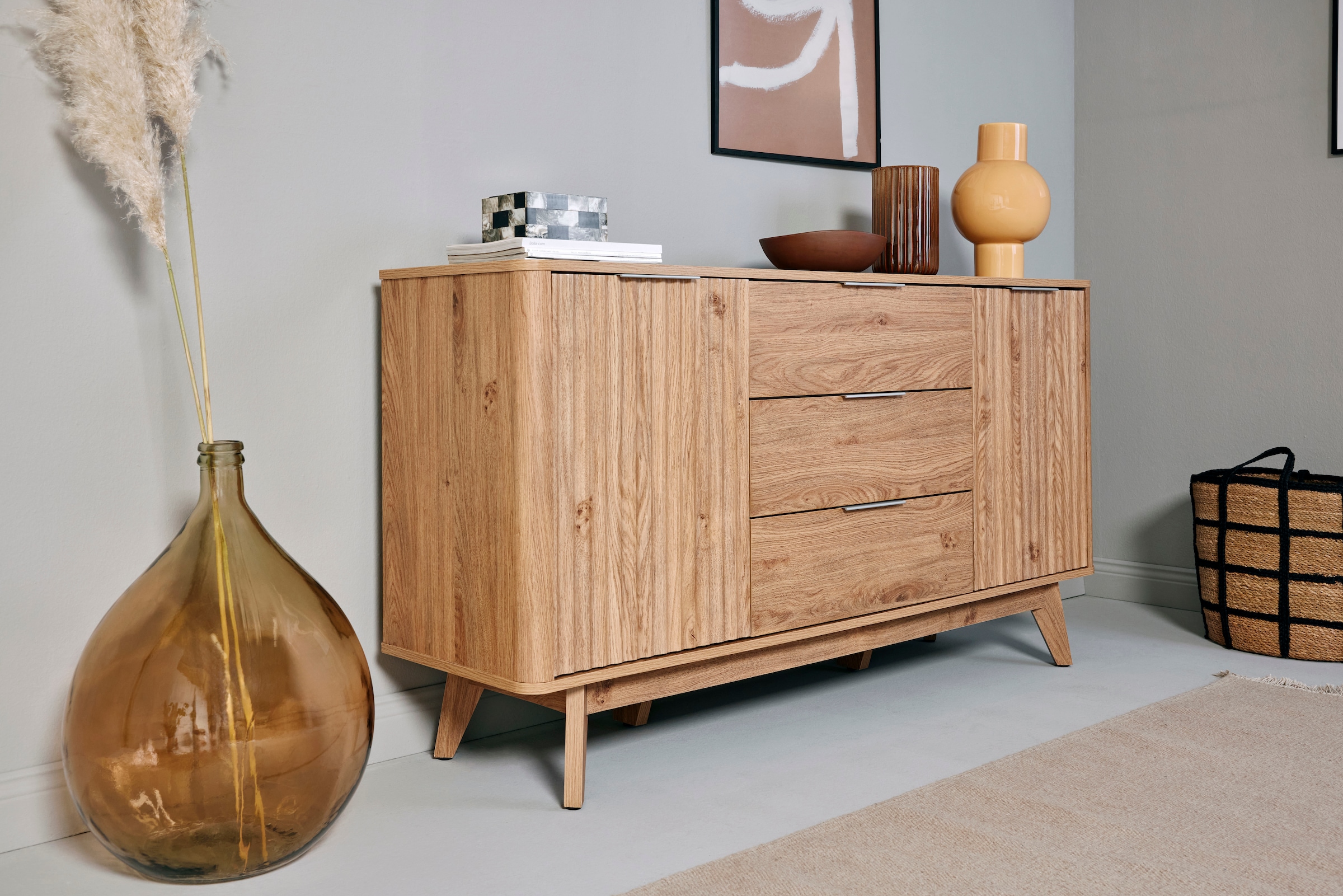 Jahnke Sideboard »WAVE SB 150« 1 Stk. tlg. Sideboard, Retro-Stil, Front in Wellendesign, Breite ca. 150 cm