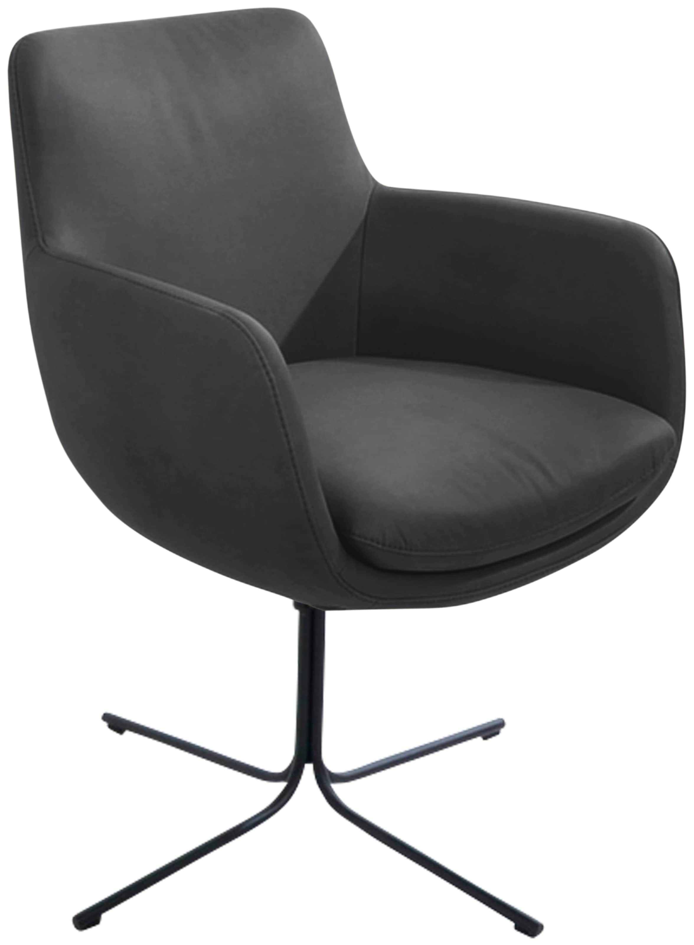 K+W Komfort & Wohnen Chaise de salle à manger »Pego Drehstuhl« () piètement fin à 4 pieds en noir