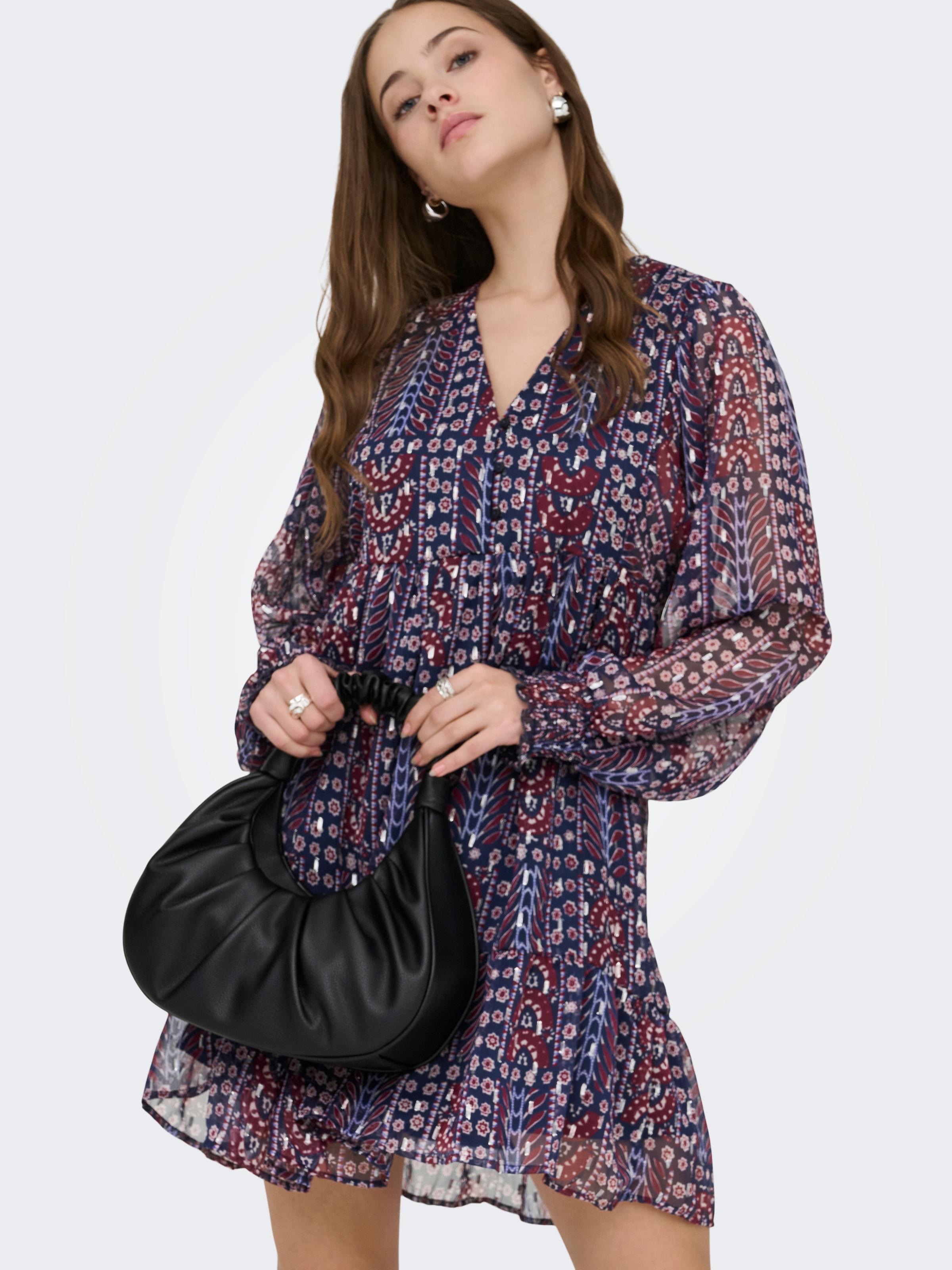 ONLY Chiffonkleid »ONLSIRA L/S SHORT DRESS WVN«