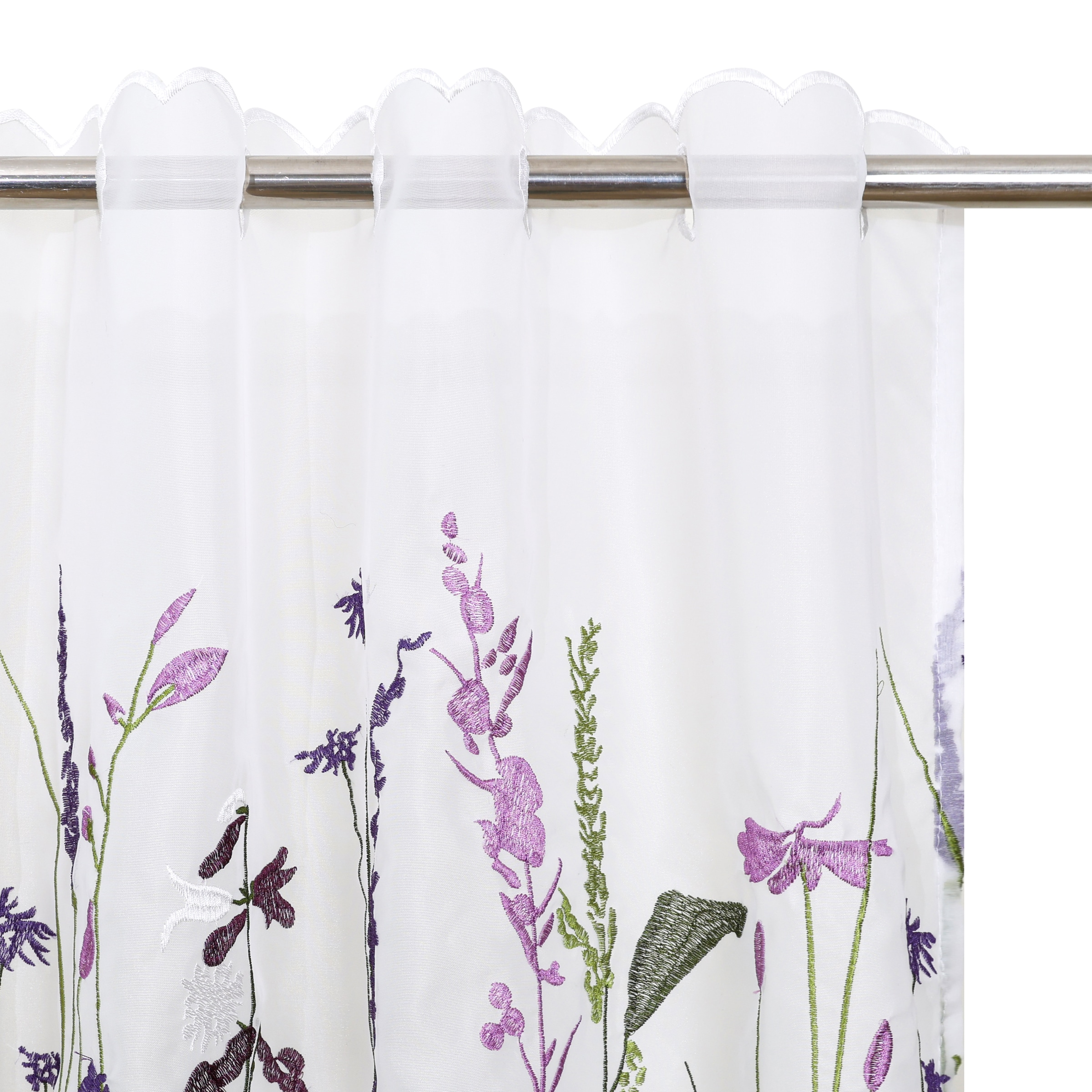 GOODproduct Scheibengardine »Bille« Durchzuglöcher 1 Stk. tlg. transparent, mit einseitiger Stickerei, waschbar, Blumen