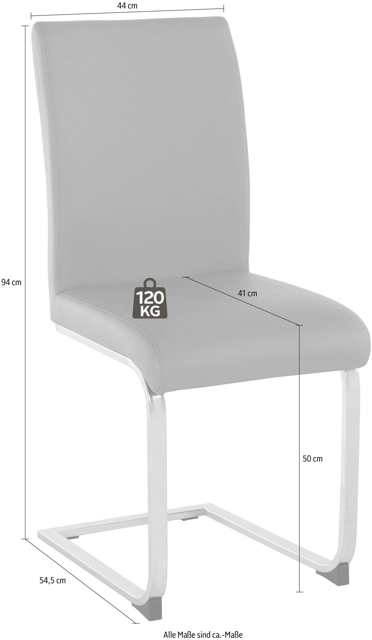 Home affaire Chaise cantilever »Charissa« (Set) 2 cuisBezug in verschiedenen Qualitäten, maximale Belastbarkeit 120 kg