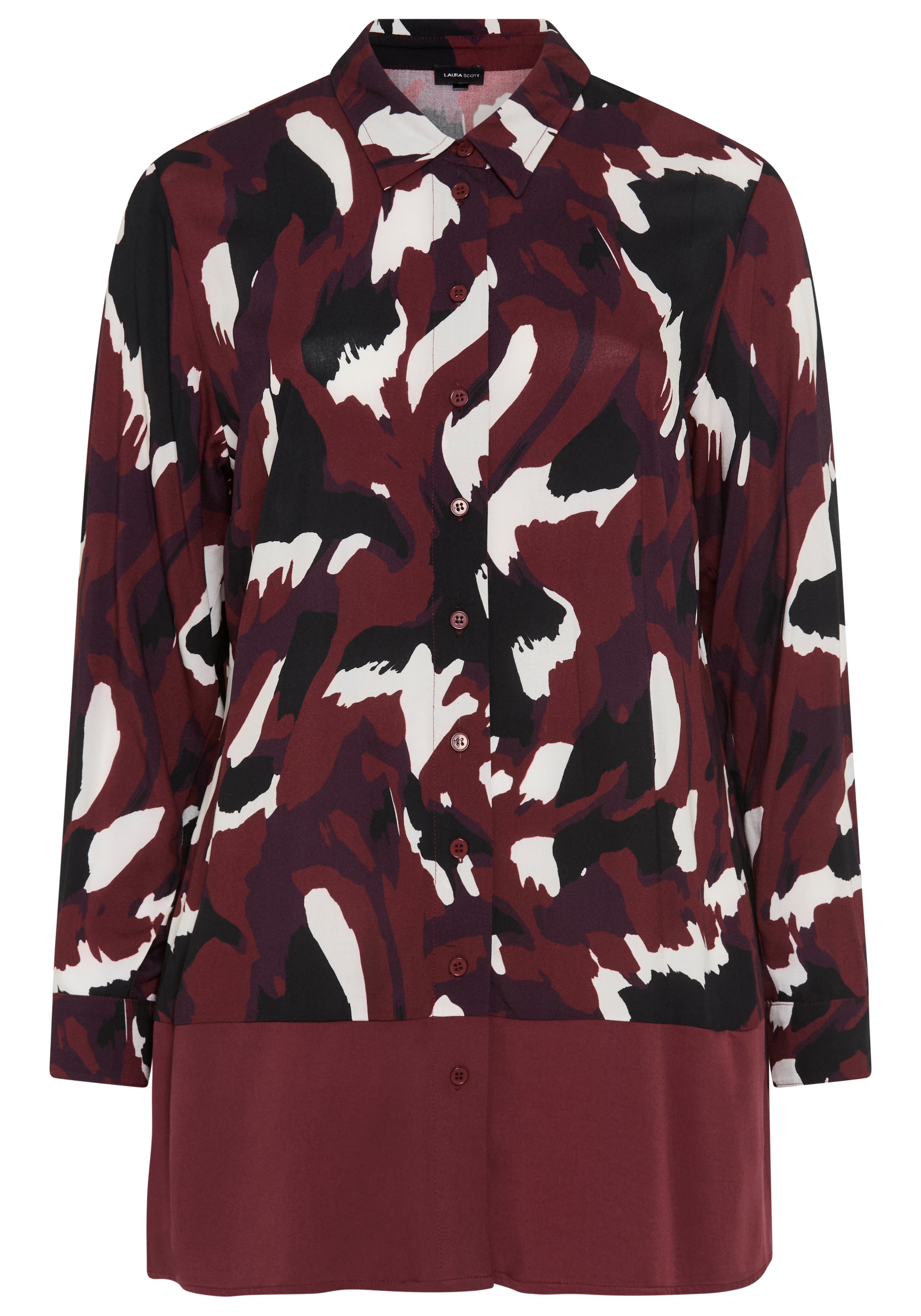 Laura Scott CURVE Longbluse »Grosse Grössen« Langarm, aus Viskose, figurumspielende Passform