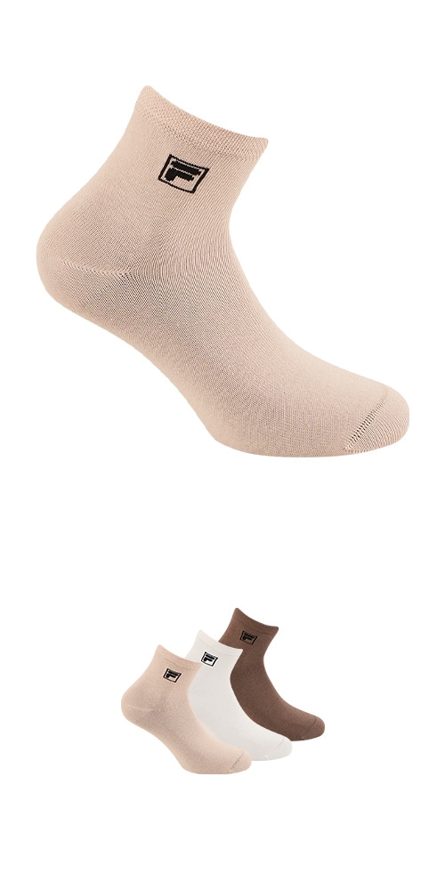 Fila Chaussettes courtes »UNISEX QUARTER PLAIN SOCKS« 3 Couple tlg. mit eingestrickem Logo