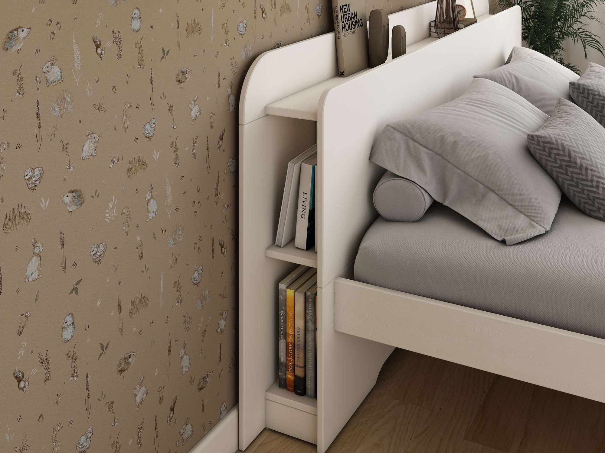 GOODproduct Lit »Ismund, Stauraum im Kofteil, Stauraumbett« inklusive Lattenrost, teilmassiv, Bettkasten optional