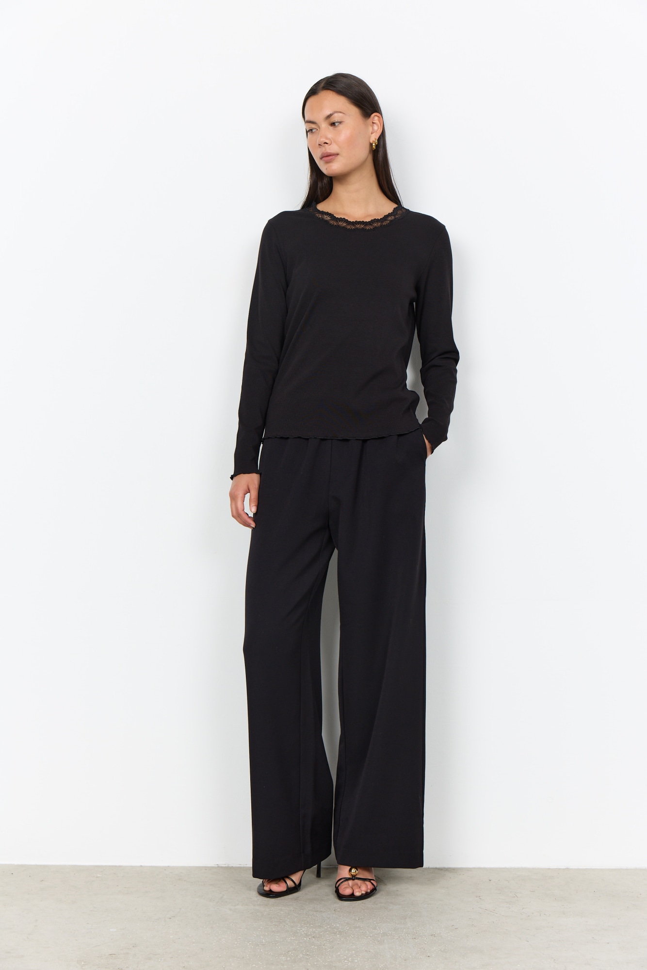 soyaconcept Langarmshirt »SC-CHANILLA 5« Baumwollmischung, Spitze