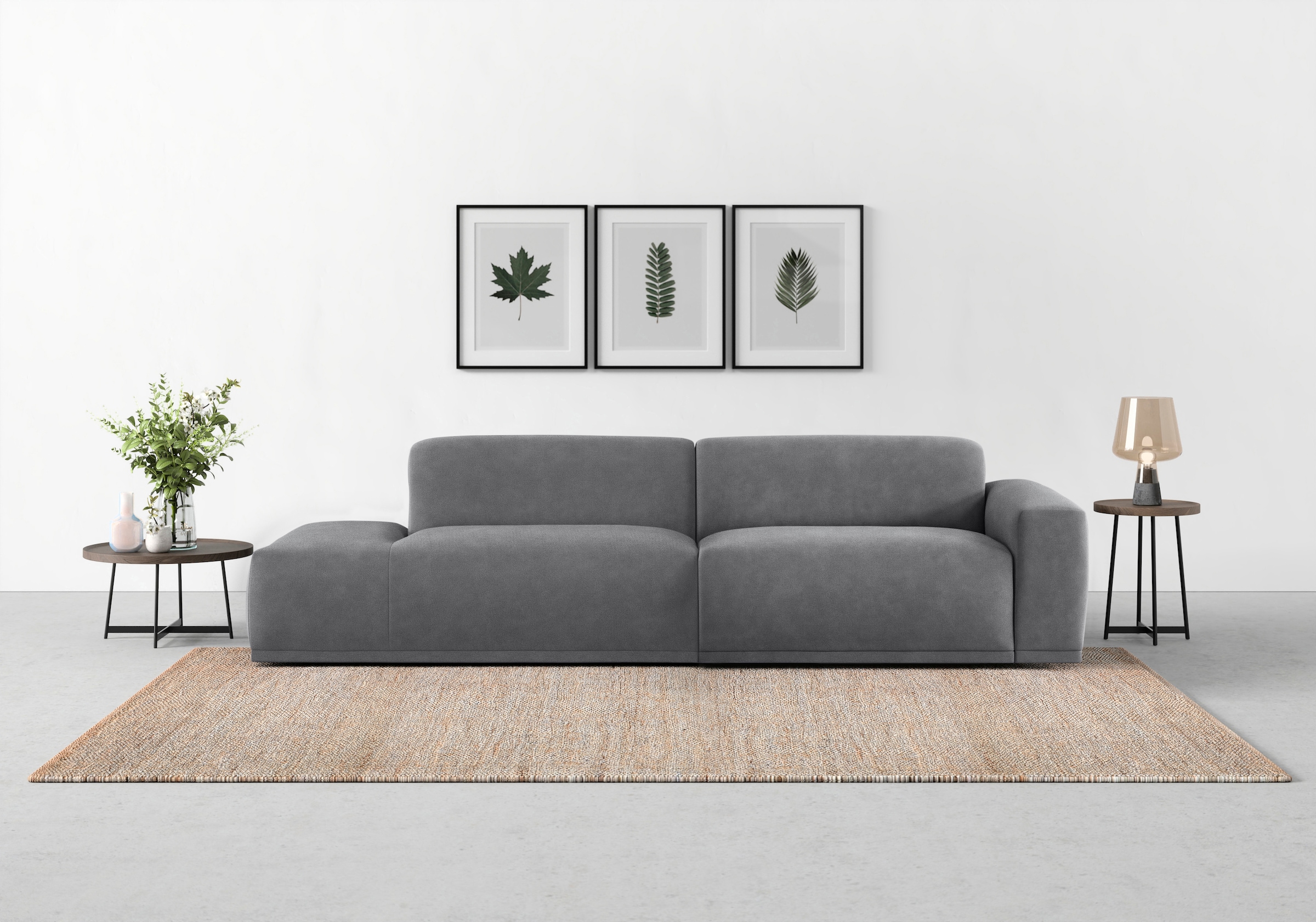 TRENDMANUFAKTUR Canapé Big »Braga, mit hochwertigem Kaltschaum, Megasofa, Japandi-Design« canapé moderne Big-Sofa, canapé avec grand confort d'assise, 277/72/107 cm (L/H/P)