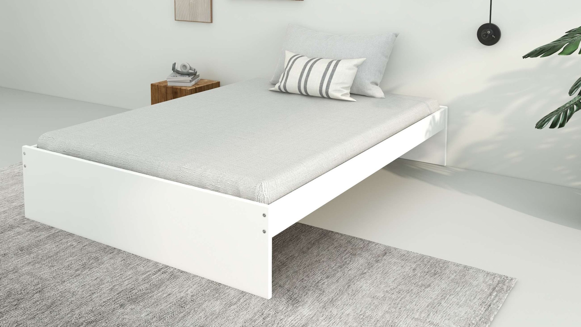 GOODproduct Bett »Magdala, Futonbett, schlichtes Design, Top Qualität« Breite/ Belastbarkeit: 120cm/200 KG, 90cm/ 100KG,  aus robustem MDF, Breite Liegefläche 140 cm, Bettkasten optional