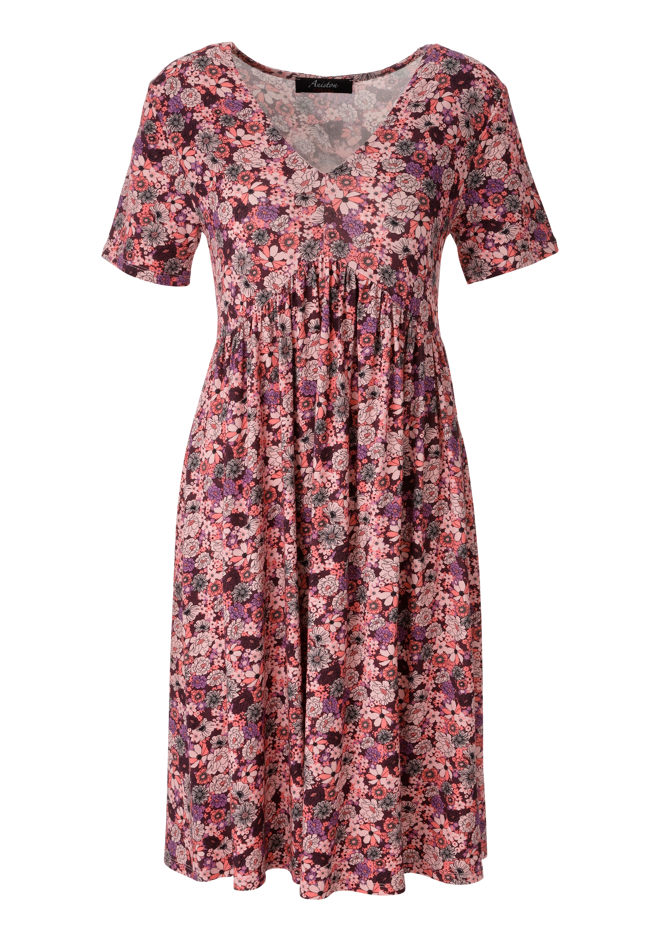 Aniston CASUAL Robe d'été allover mit grafischen Blüten bedruckt - NEUE KOLLEKTION