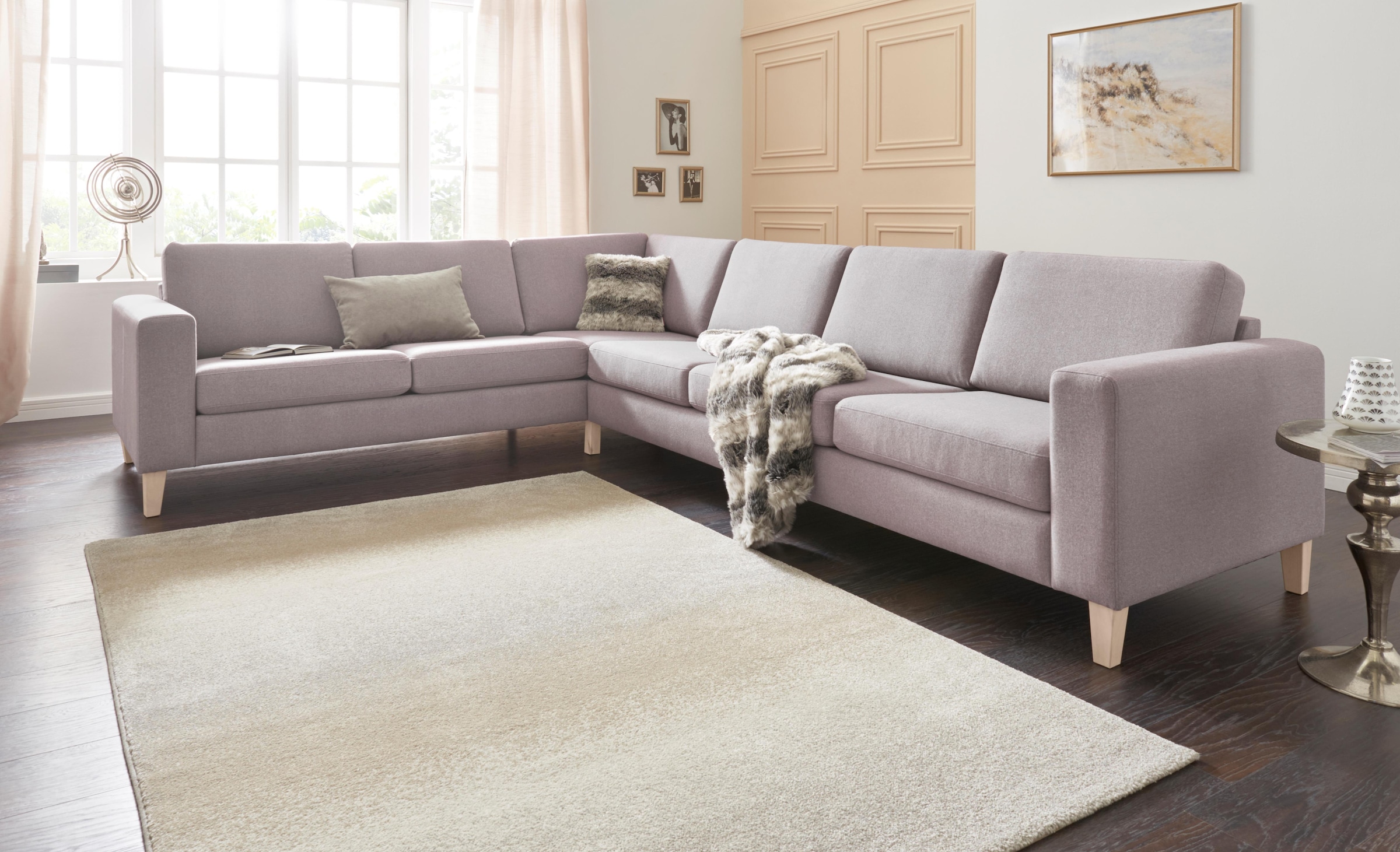 ATLANTIC home collection Ecksofa »Terra L-Form« mit Wellenunterfederung, langer Schenkel links oder rechts montierbar