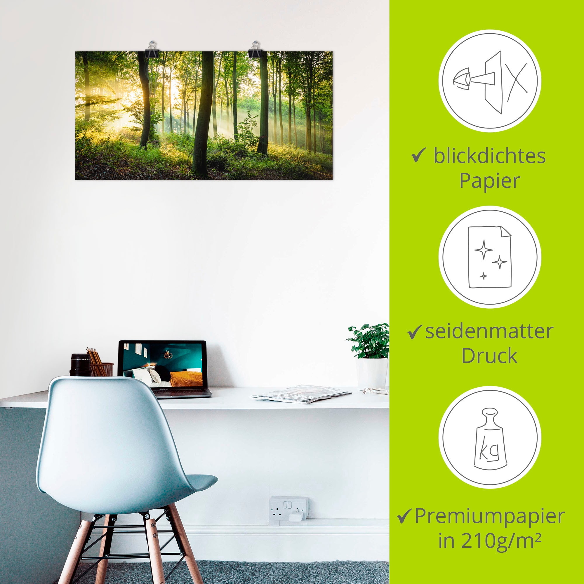 Artland Wandbild »Herbst im Wald II« Waldbilder 1 Stk. tlg. als Alubild, Outdoorbild, Leinwandbild, Poster, Wandaufkleber