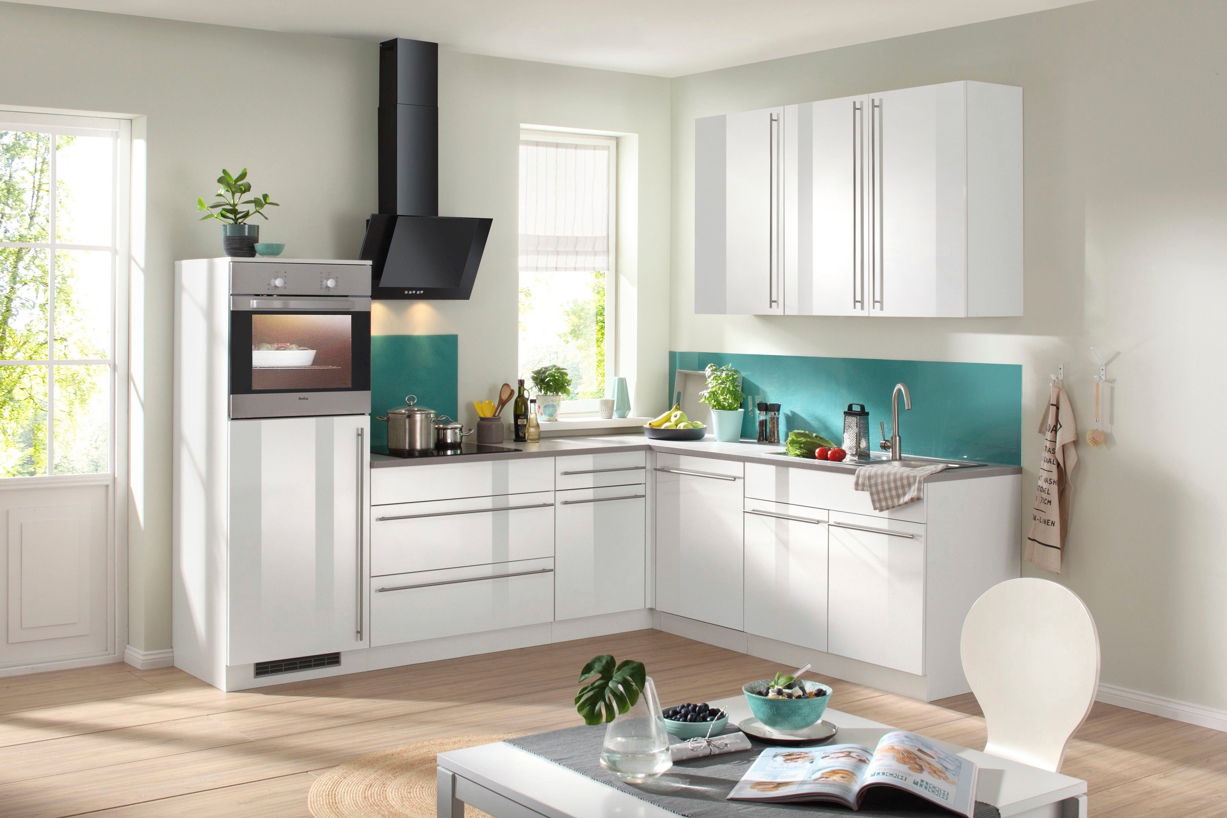 wiho Küchen Winkelküche »Chicago, TOPSELLER« ohne E-Geräte, Stellbreite 260/220 cm